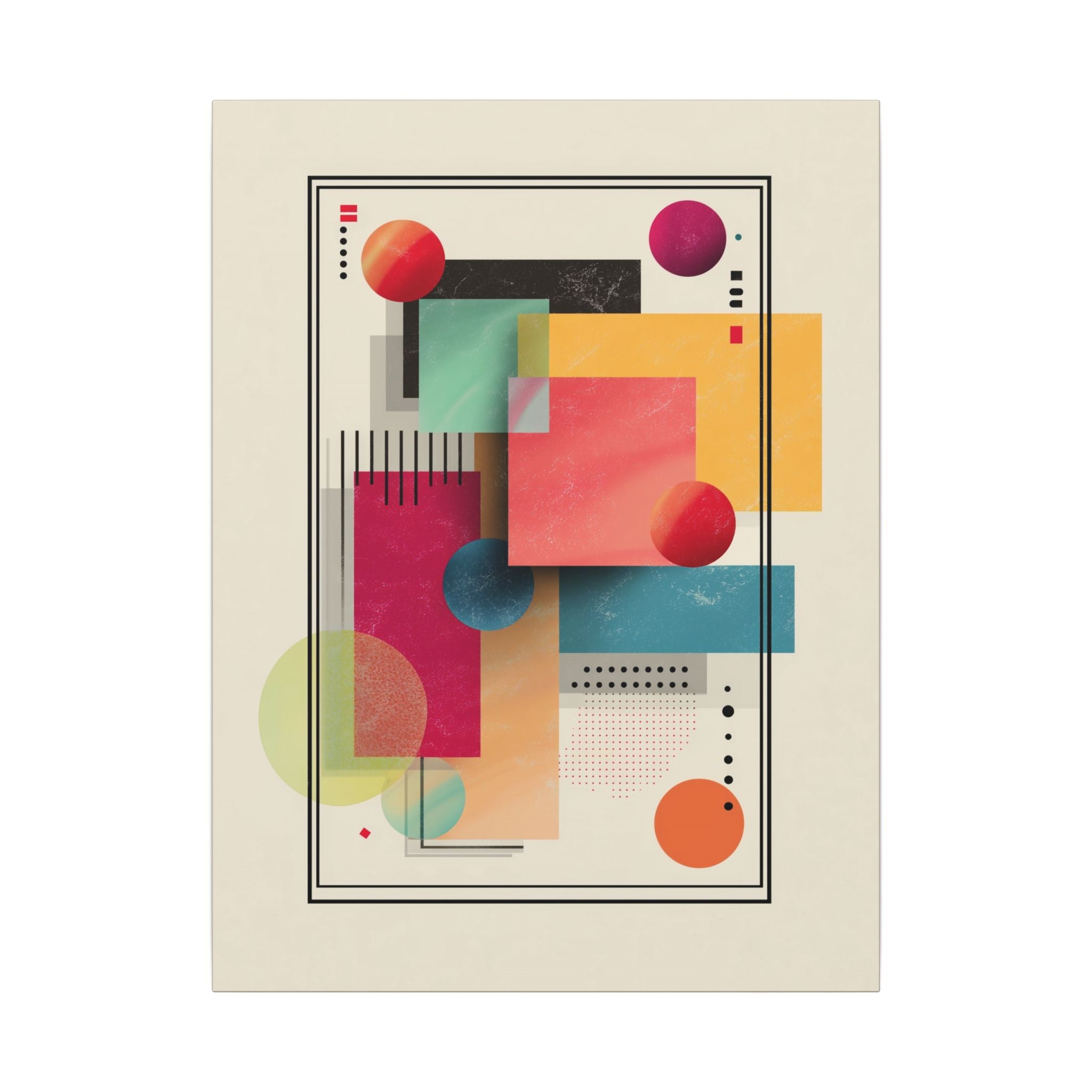 Geometric Dynamism: Bauhaus Abstraction, Translucent Shapes, Modernist Composition   |   Custom Orders Accepted