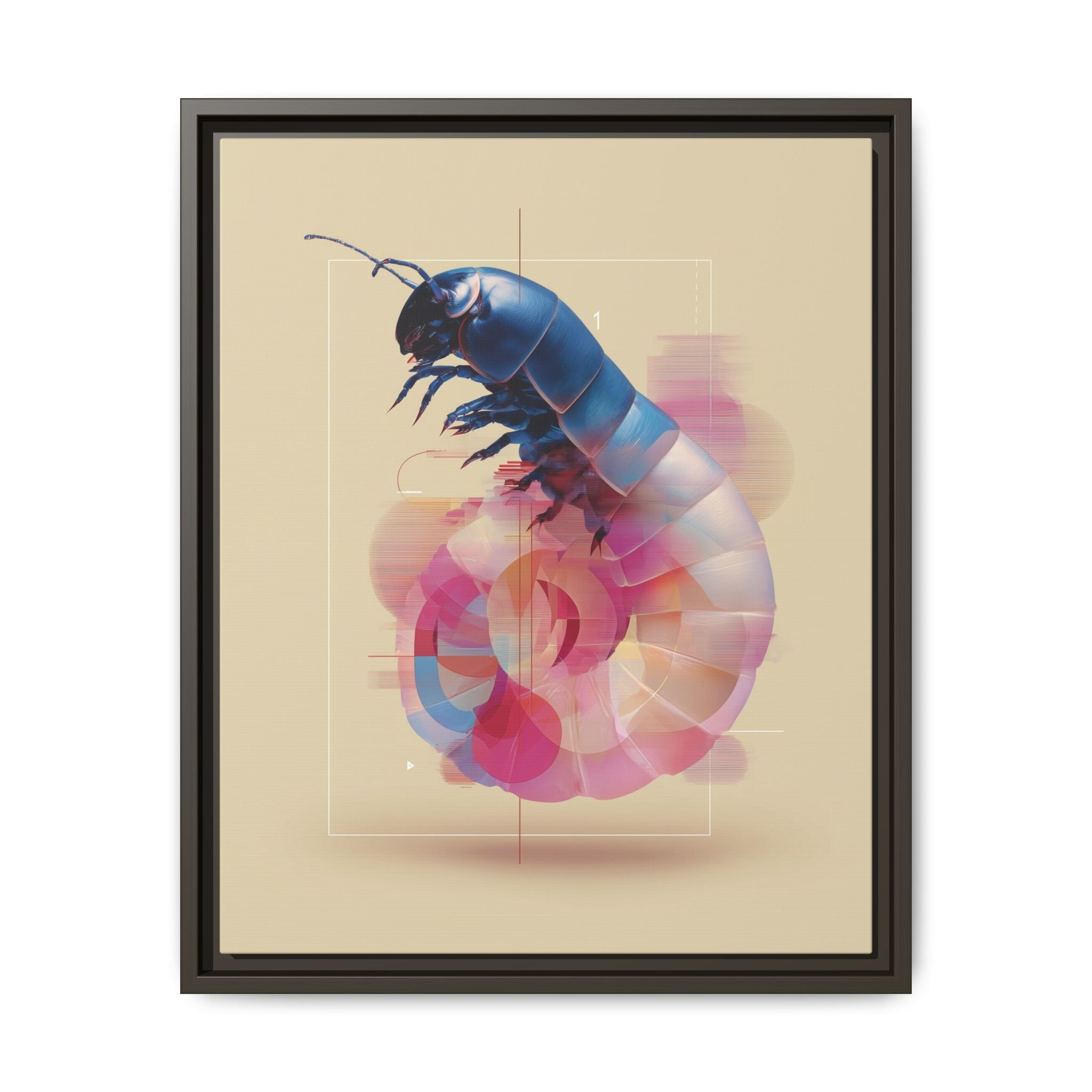 Exoskeleton Enigma: Digital Glitch Isopod, Metallic Crustacean Portrait   |  Personalized & Custom Orders Available