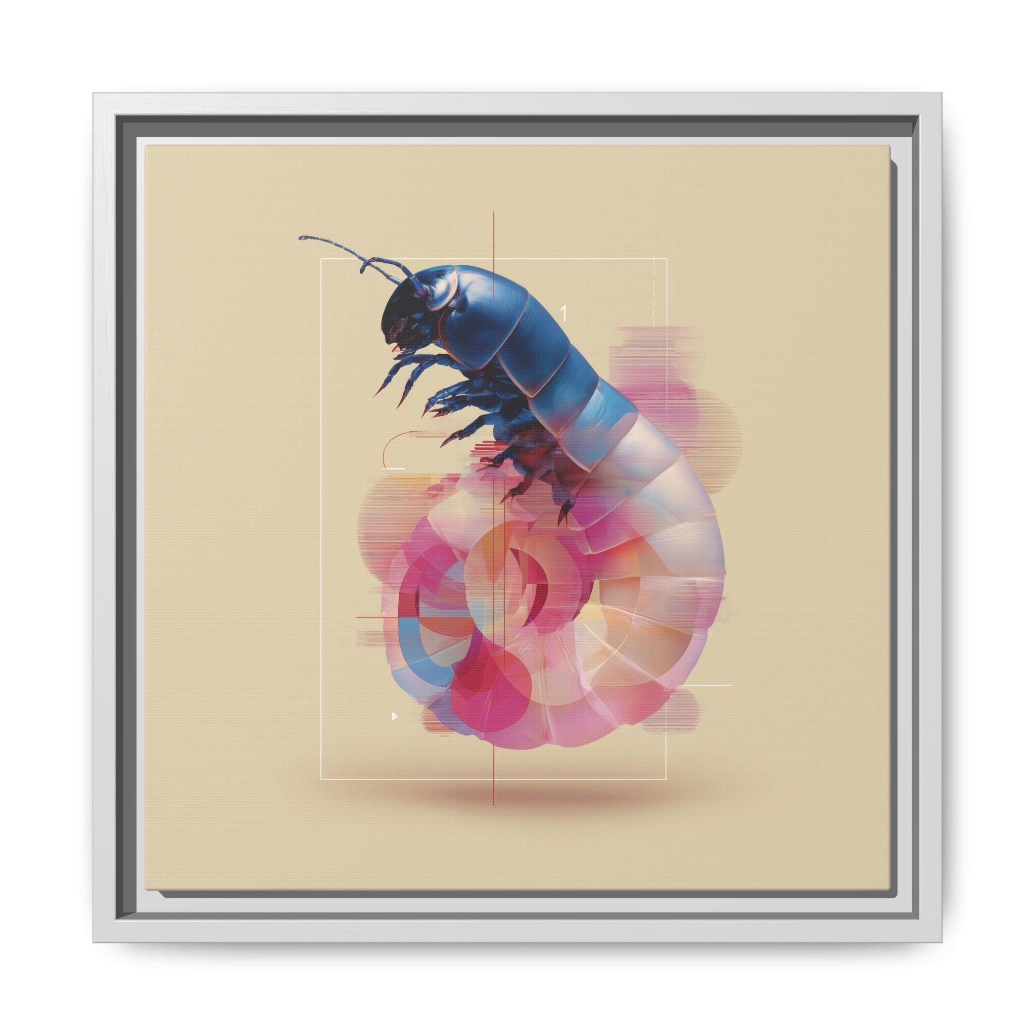 Exoskeleton Enigma: Digital Glitch Isopod, Metallic Crustacean Portrait   |  Personalized & Custom Orders Available