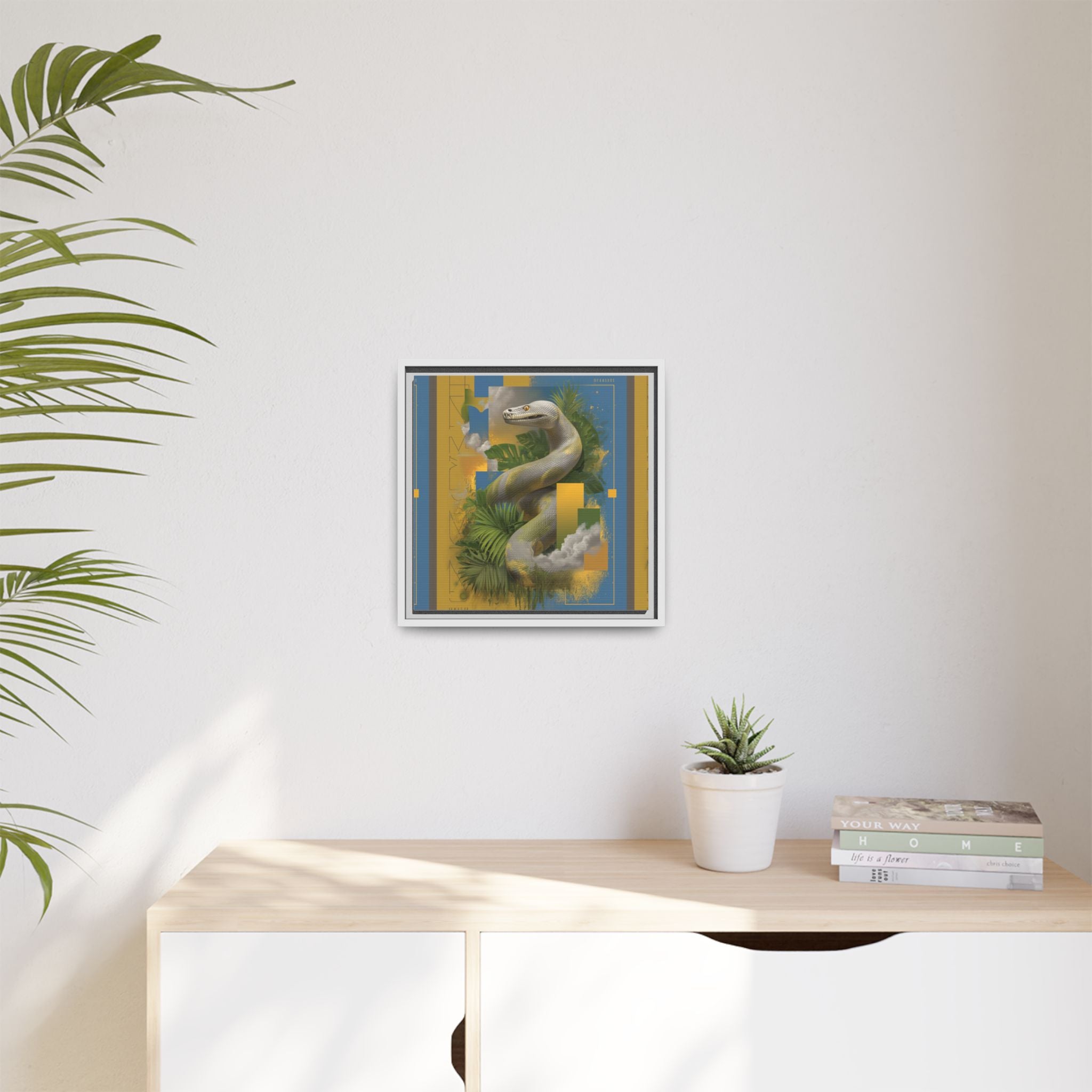 Serpent of Surreal Geometries: Tropical Hyperrealism, Digital Snake Illustration   |    Custom Orders Available