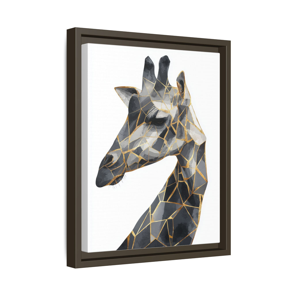 Geometric Giraffe Framed Print : Modern Mosaic Wildlife Art, Contemporary Golden Fragments   |  Personalized & Custom Orders Available