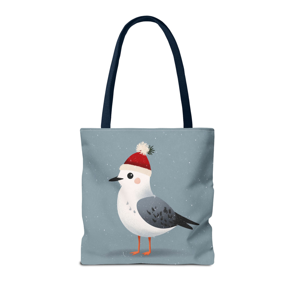 Christmas Seagull Tote Bag, Holiday Shopping Bag, Eco-Friendly Gift Bag, Cute Coastal Accessories, Winter Tote for Bird Lovers