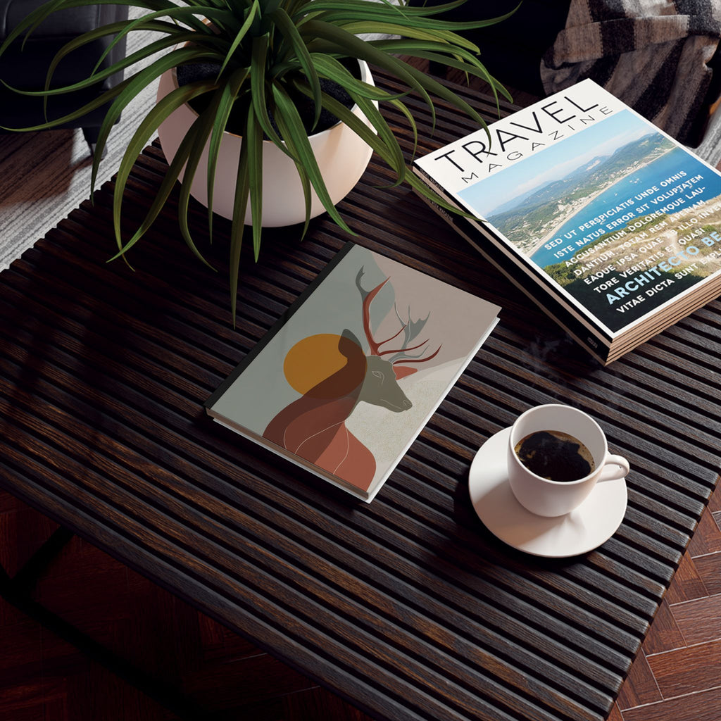 Personalized Abstract Elk Journal, Earthen Toned Wildlife Diary, Nature Inspired Notebook, Rustic Deer Notepad, Outdoor Adventure Planner