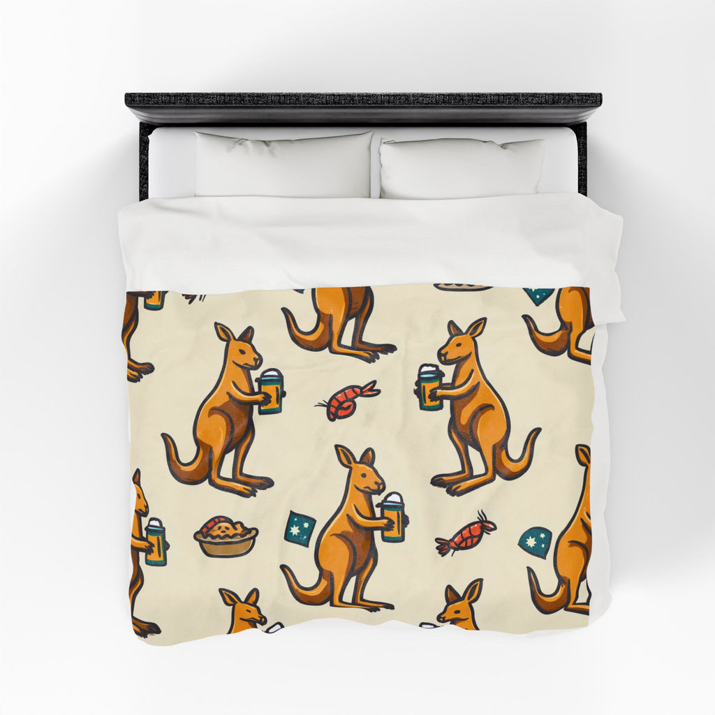Kangaroo Cocktail Party: Australian Themed Pattern, Graphic Design Illustration   |   Custom Orders Accepted