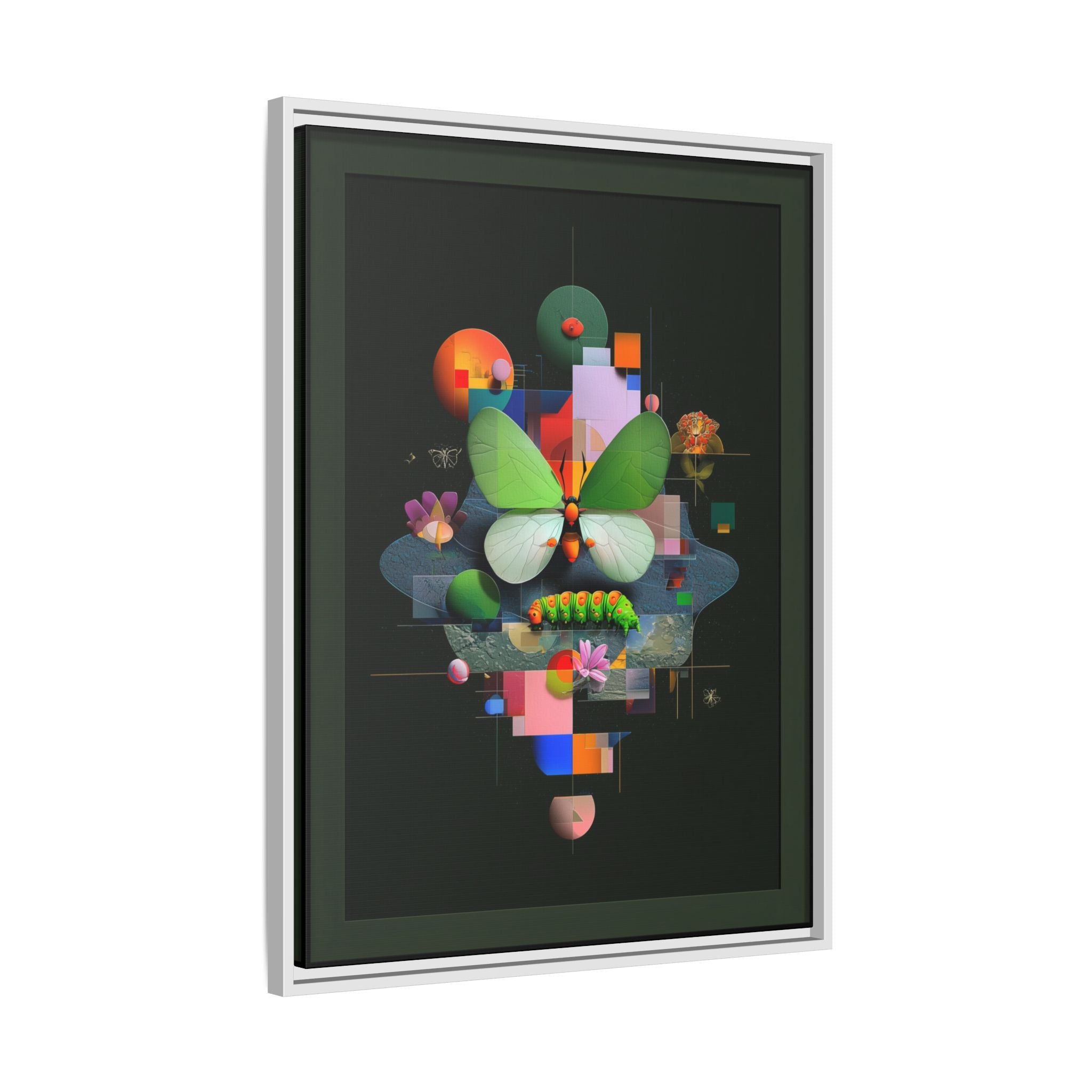 Metamorphosis Geometry Framed Print : Digital Nature Synthesis, Butterfly Abstraction   |  Personalized & Custom Orders Available
