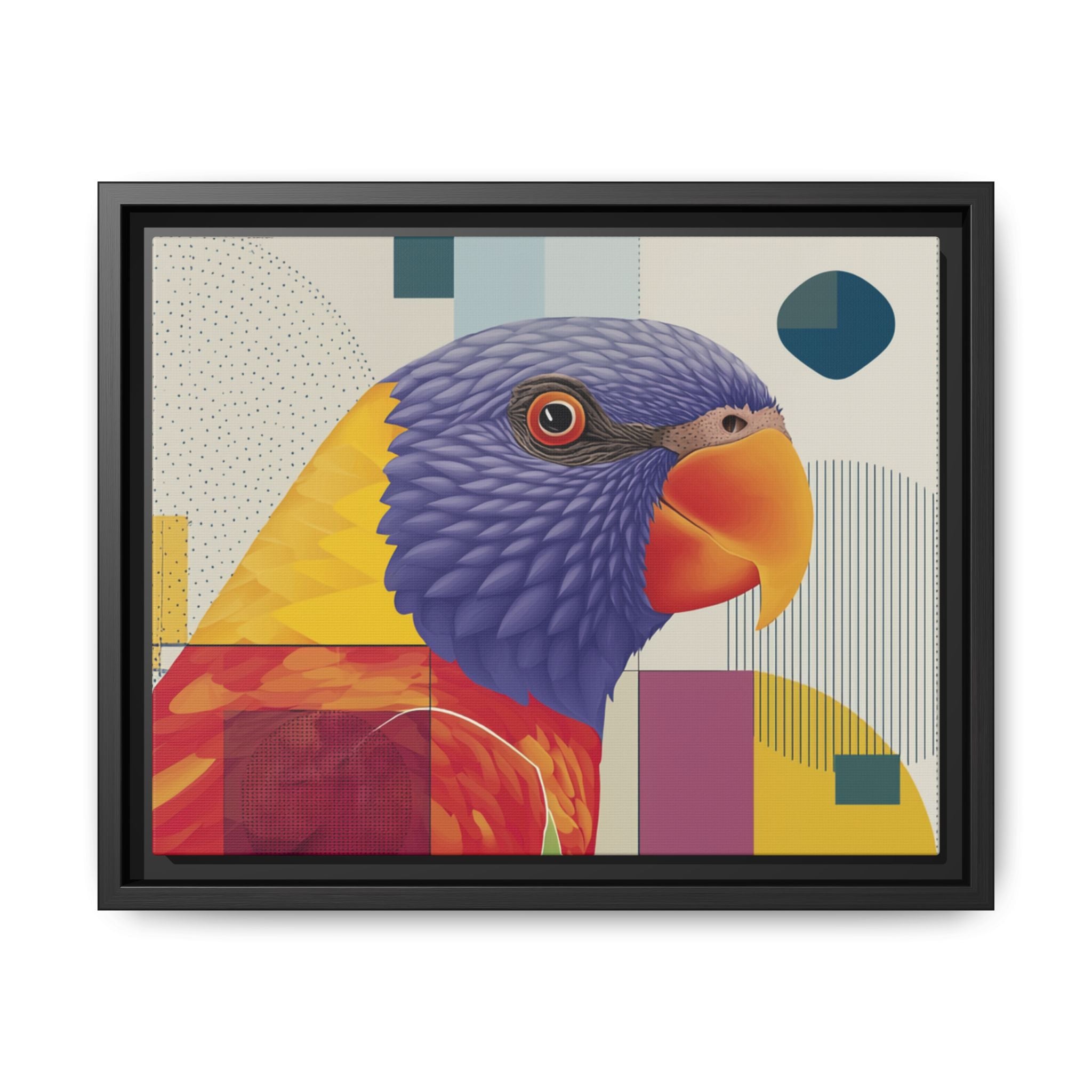 Geometric Parrot: Abstract Wildlife Art, Modern Color Block Design   |  Personalized & Custom Orders Available