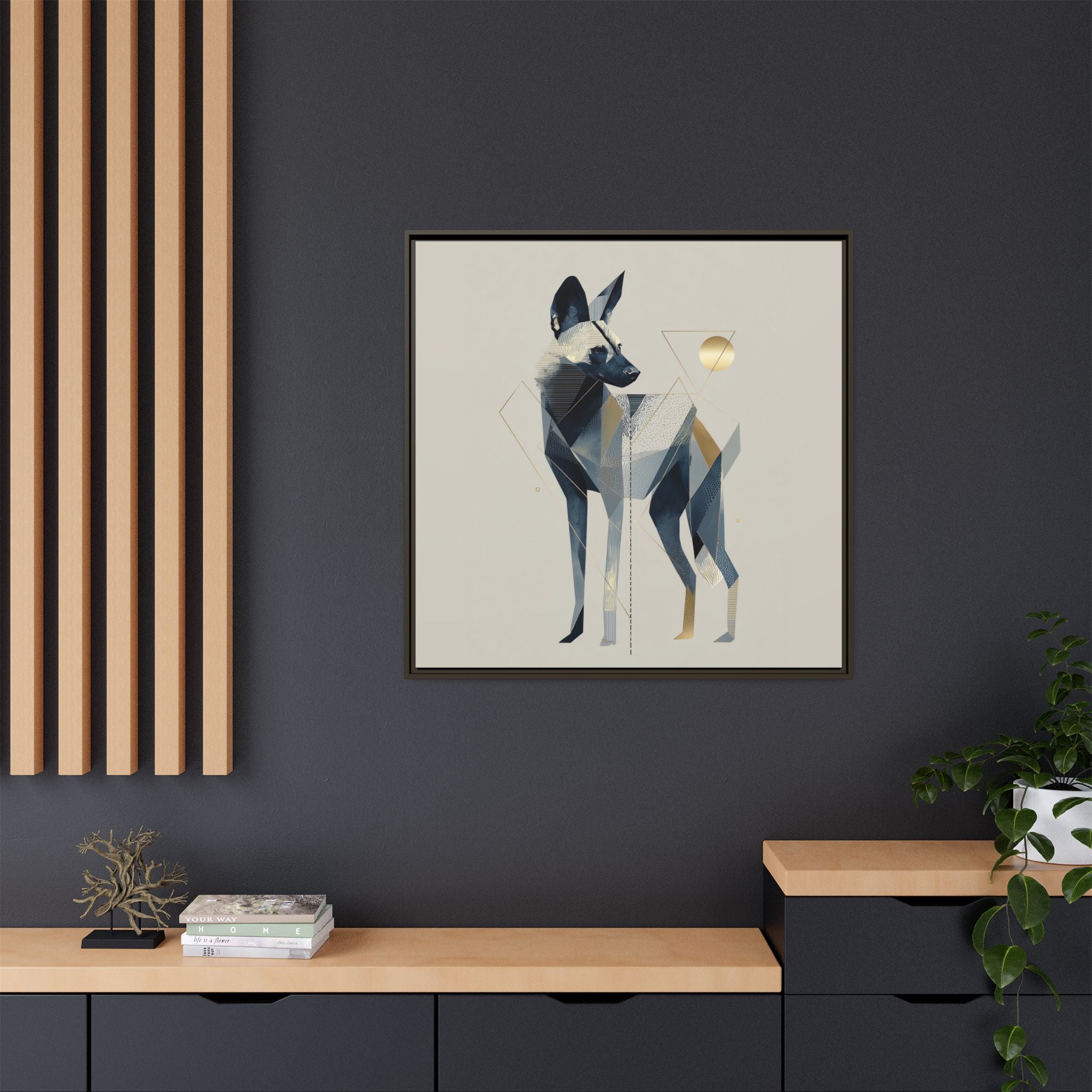 Canine Geometry: Fragmented African Wild Dog Portrait, Modern Graphic Design Study   |  Personalized & Custom Orders Available