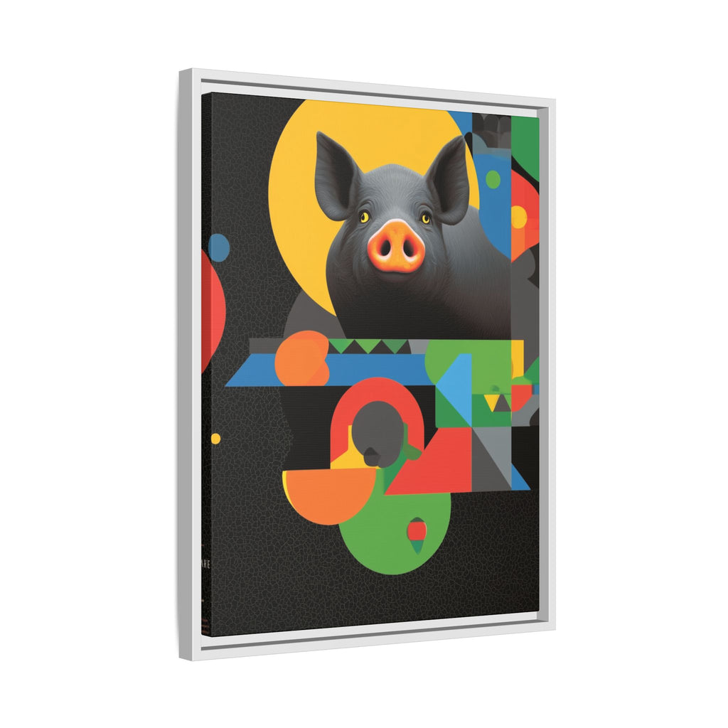 Geometric Pig Poster: Abstract Graphic Design, Colorful Modernist Composition   |    Custom Orders Available