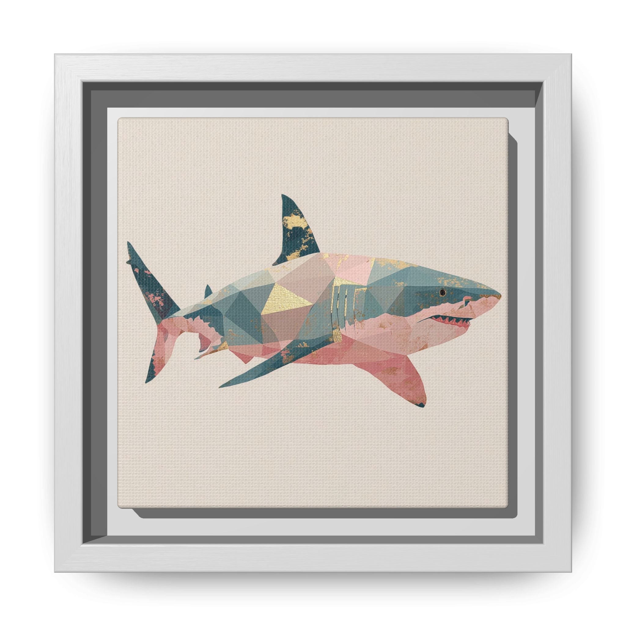 Geometric Shark Spectrum: Polygonal Marine Predator, Abstract Metallic Design   |  Personalized & Custom Orders Available