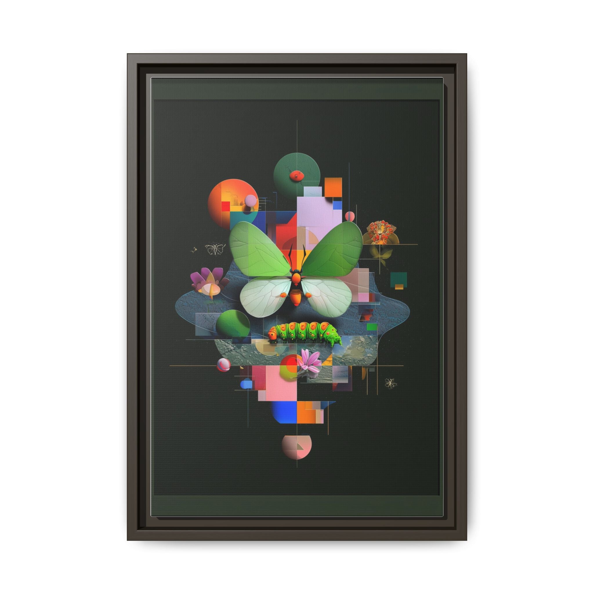 Metamorphosis Geometry Framed Print : Digital Nature Synthesis, Butterfly Abstraction   |  Personalized & Custom Orders Available