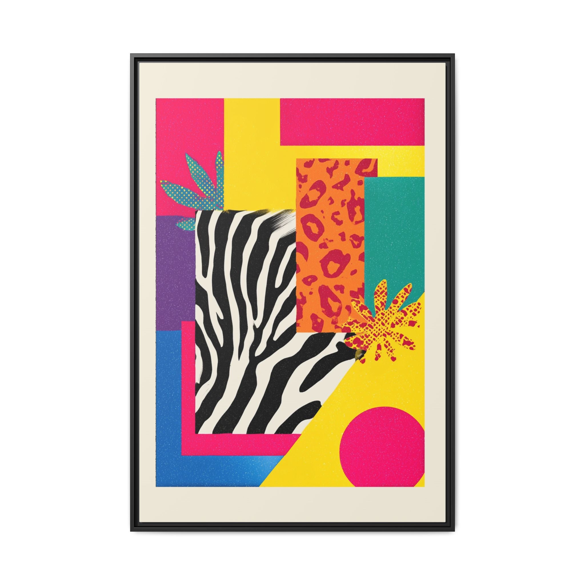 Zebra Stripes & Leopard Spots: 80s Pop Art Design, Memphis Style Graphic, Geometric Color Block Pattern   |   Custom Orders Accepted
