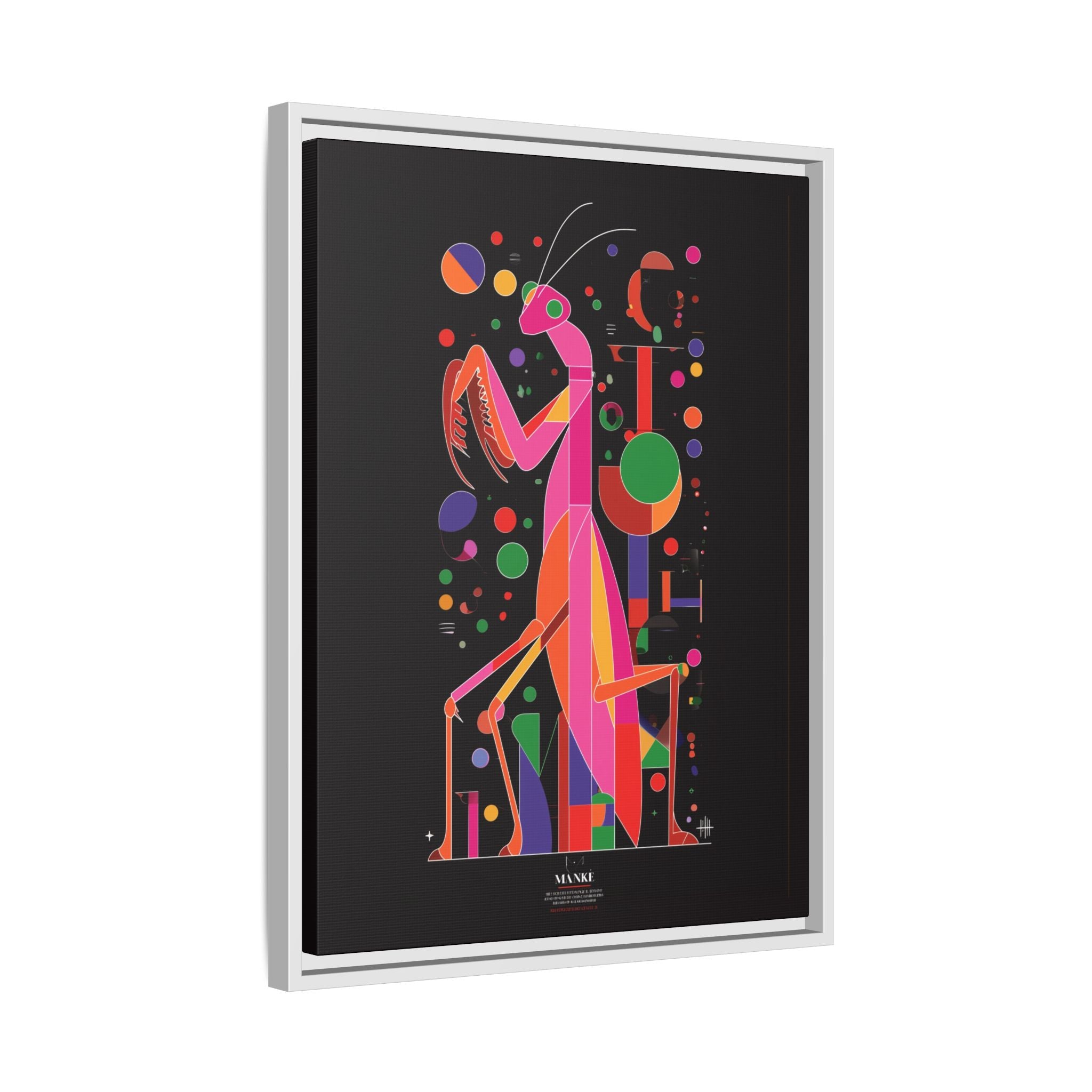 Mantis Geometrica Framed Print : Cubist Insect Design, Vibrant Graphic Poster Art   |   Custom Orders Available