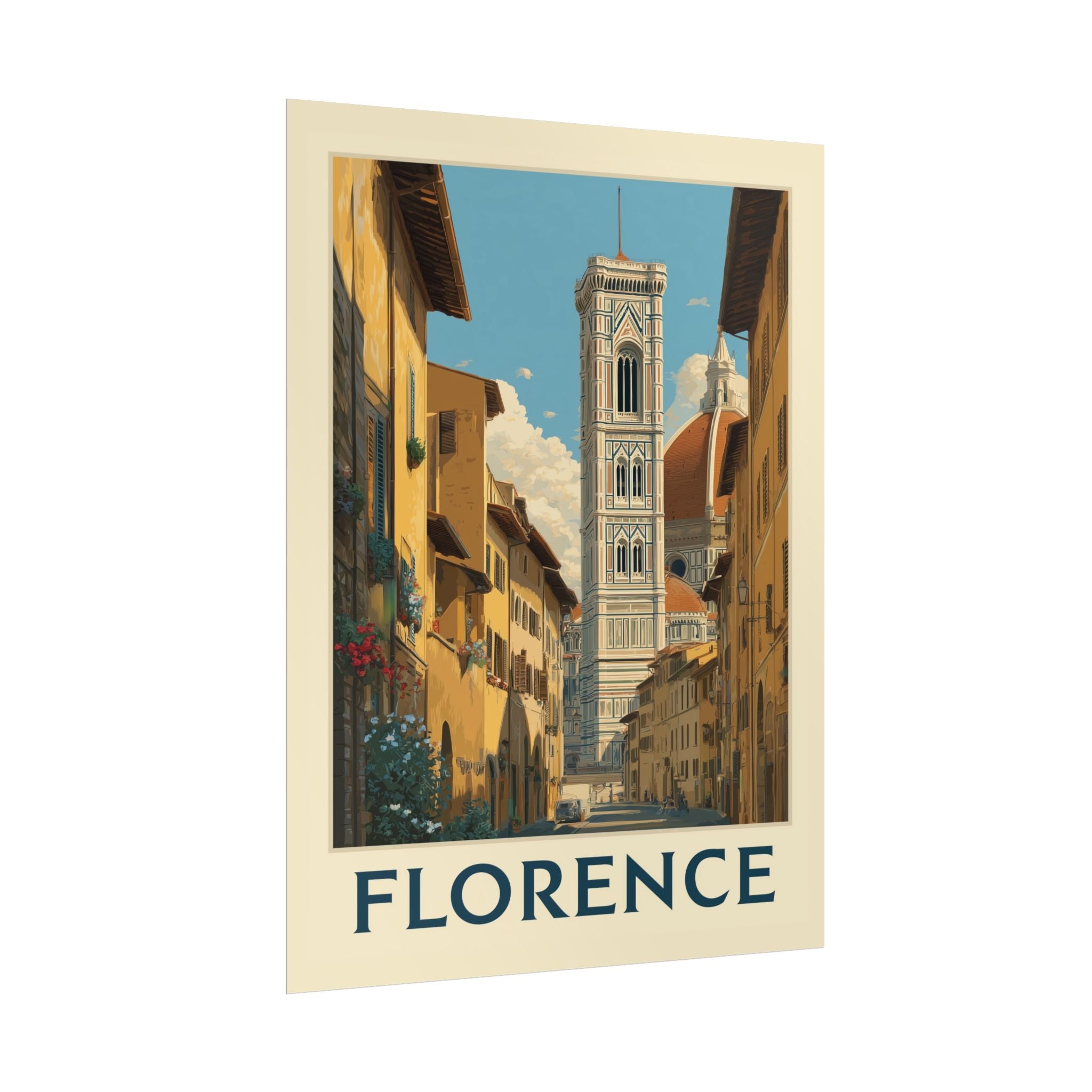 Florentine Reverie: Vintage Travel Poster of Italy, Renaissance Cityscape   |    Custom Orders Available