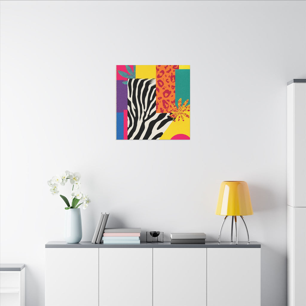 Pop Geometry: Zebra Leopard Fusion, Geometric Color Block, Modern Abstract Design   |   Custom Orders Accepted