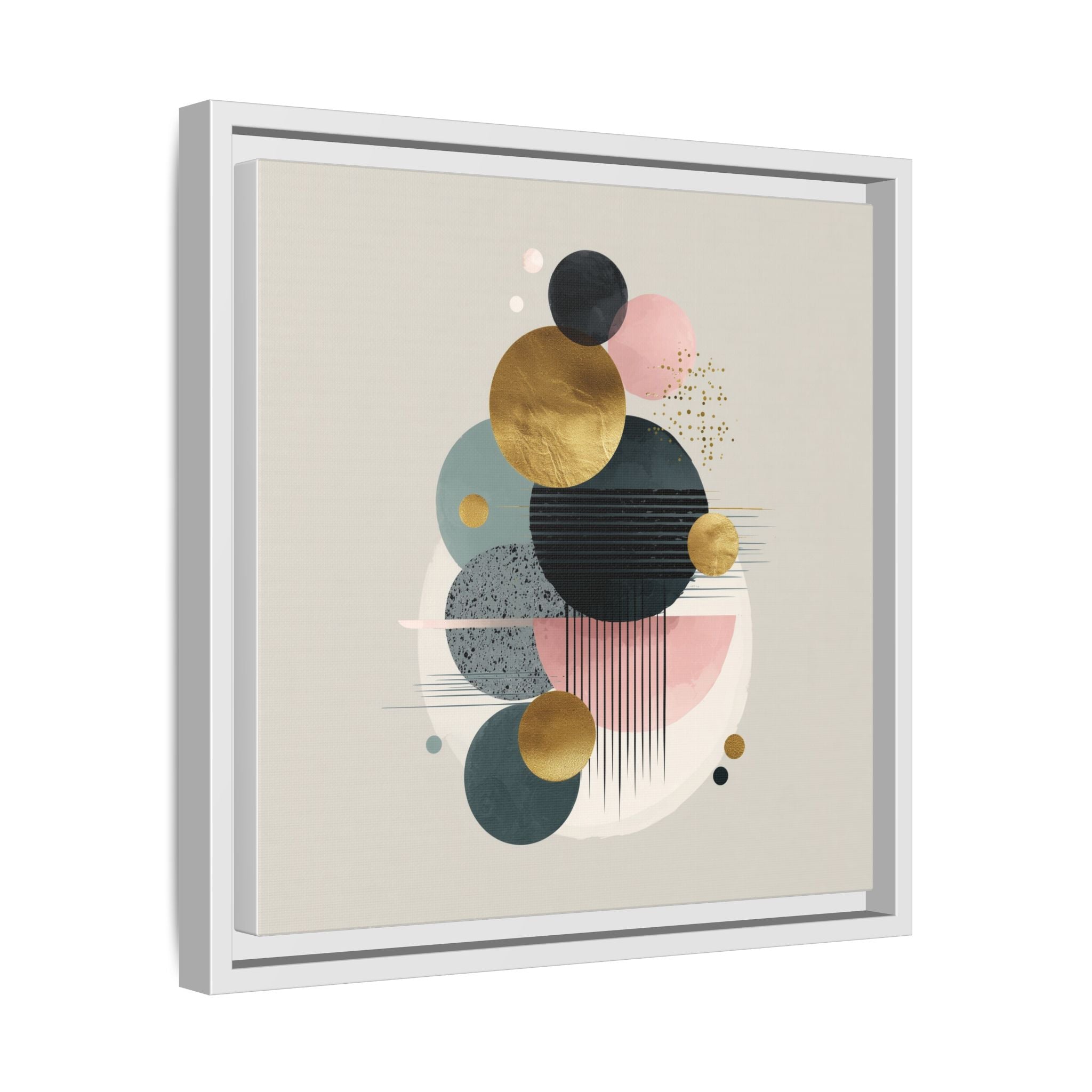 Geometric Harmony: Intersecting Circles, Mid-Century Modern Design, Abstract Metallic Composition   |   Custom Orders Accepted