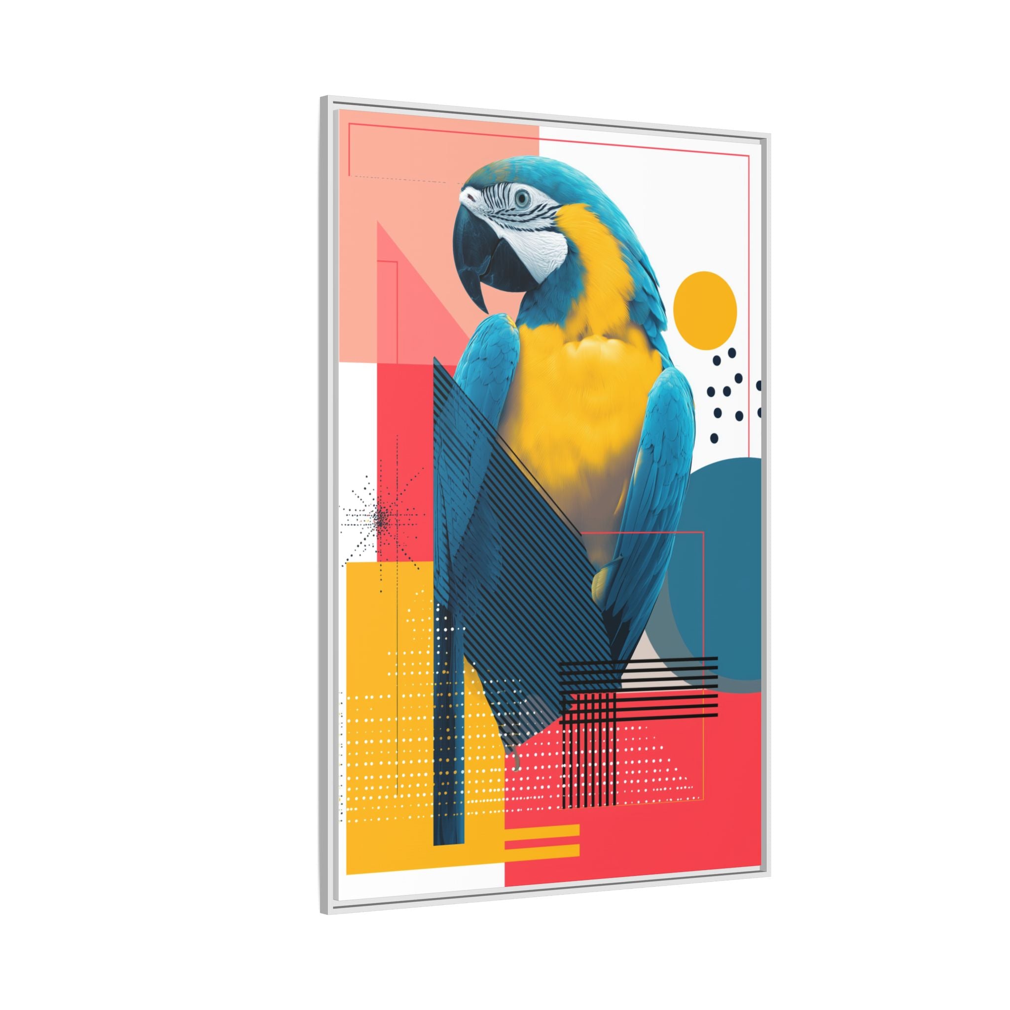 Macaw in Geometry: Vibrant Wildlife Digital Art, Modernist Design Fusion   |    Custom Orders Available