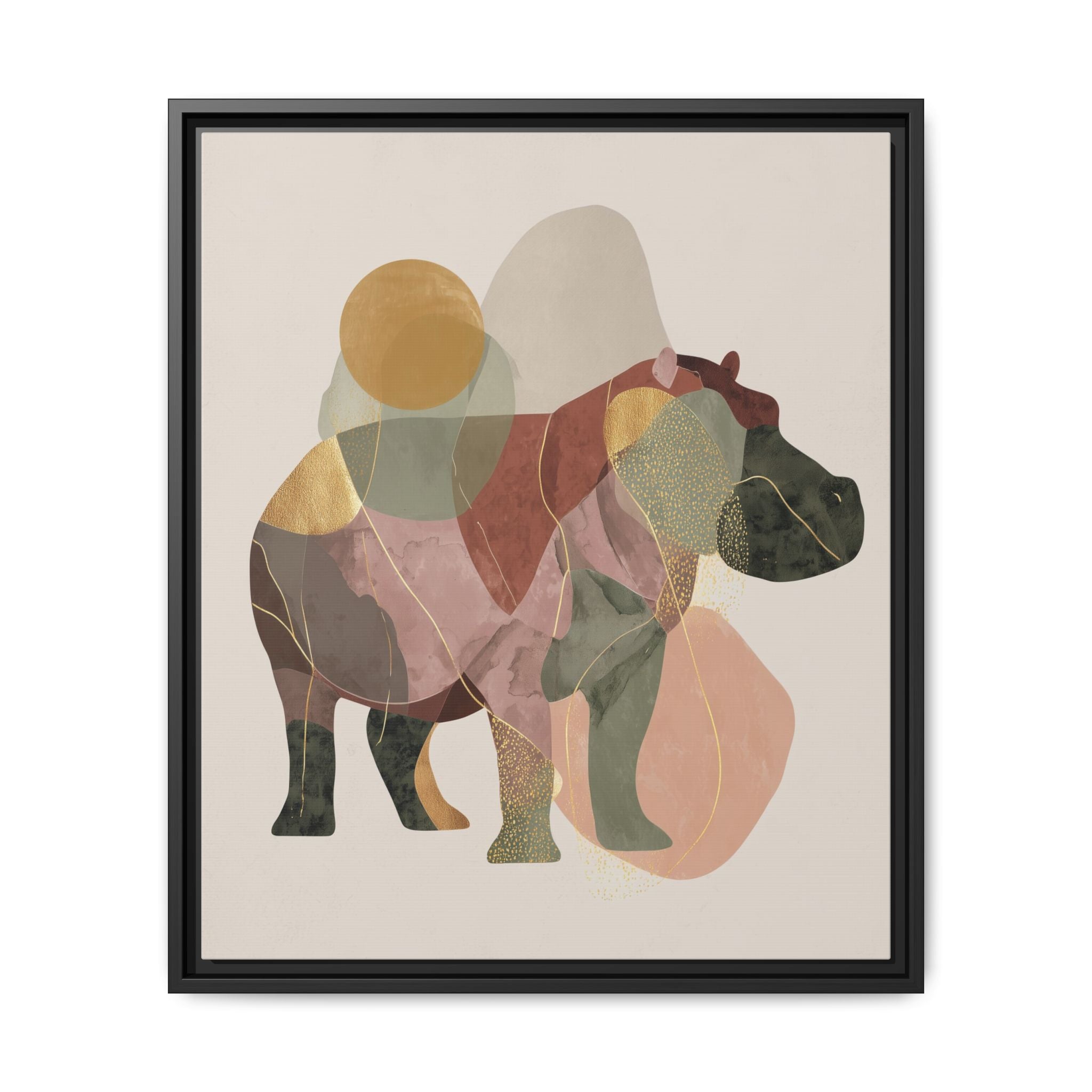 Fragmented Hippopotamus: Geometric Abstract Art, Minimalist Animal Portrait   |  Personalized & Custom Orders Available