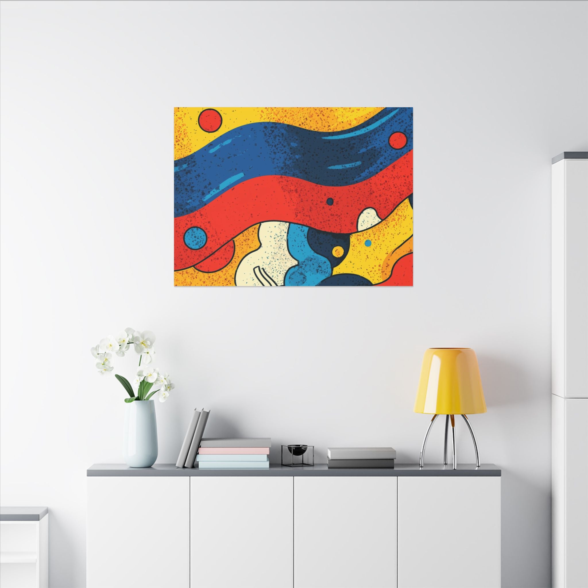 Fluid Dynamics: Retro Abstract Shapes, Mid-Century Modern Motion, Geometric Color Waves   |   Custom Orders Accepted