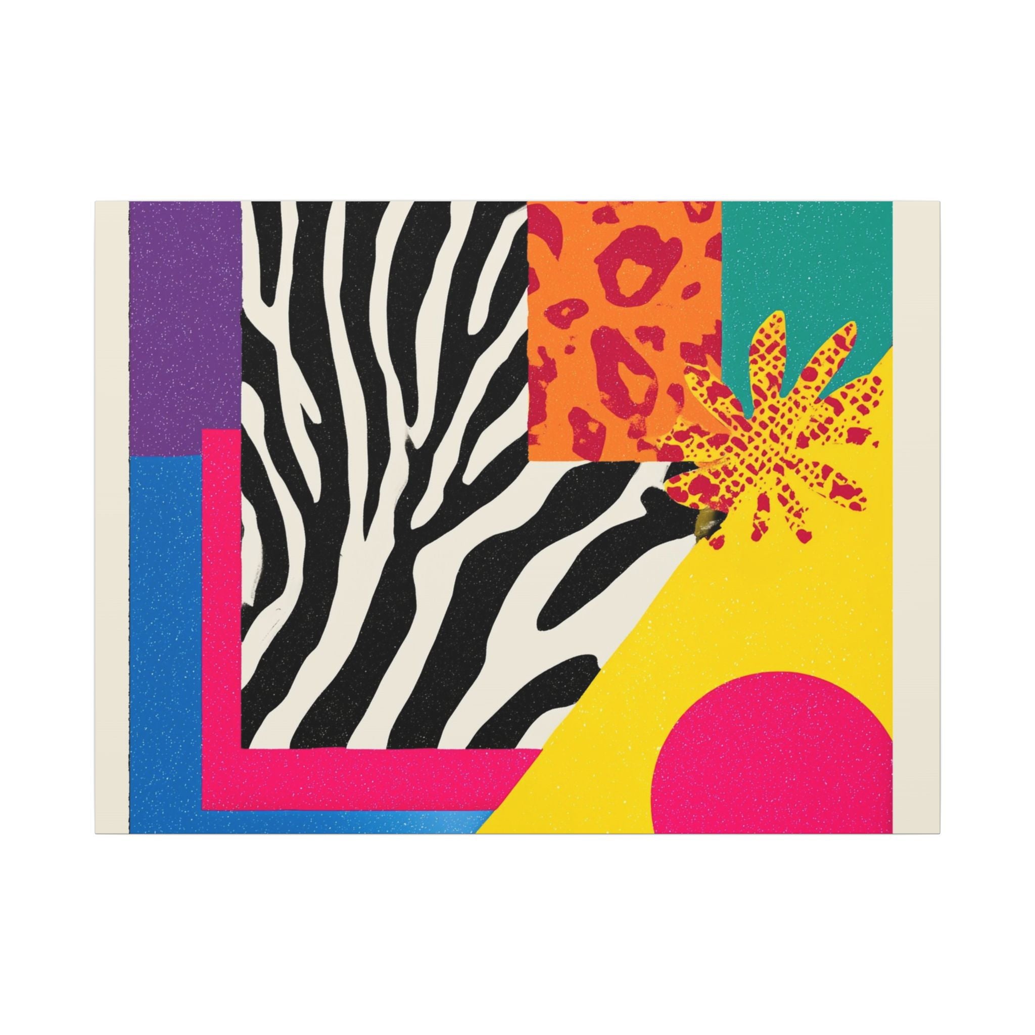 Copy of Pop Geometry: Zebra Leopard Fusion, Geometric Color Block, Modern Abstract Design   |   Custom Orders Accepted