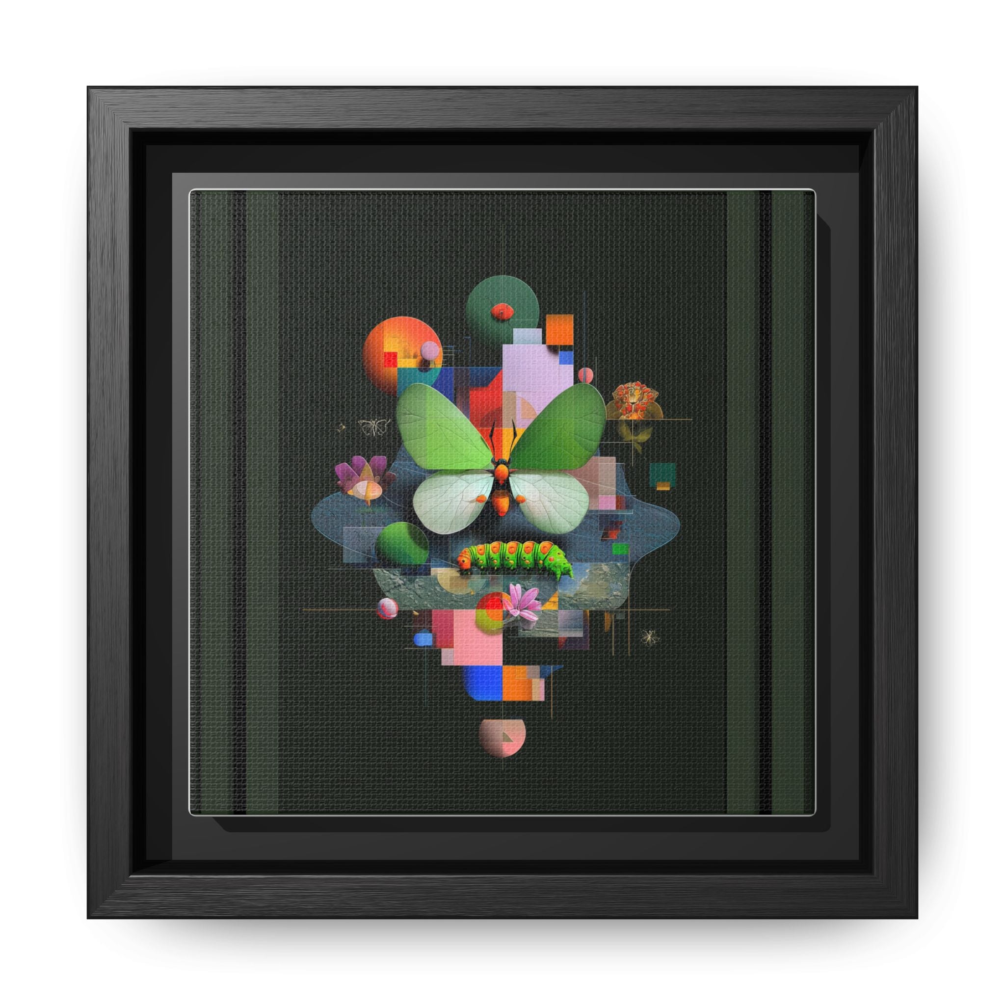 Metamorphosis Geometry Framed Print : Digital Nature Synthesis, Butterfly Abstraction   |  Personalized & Custom Orders Available