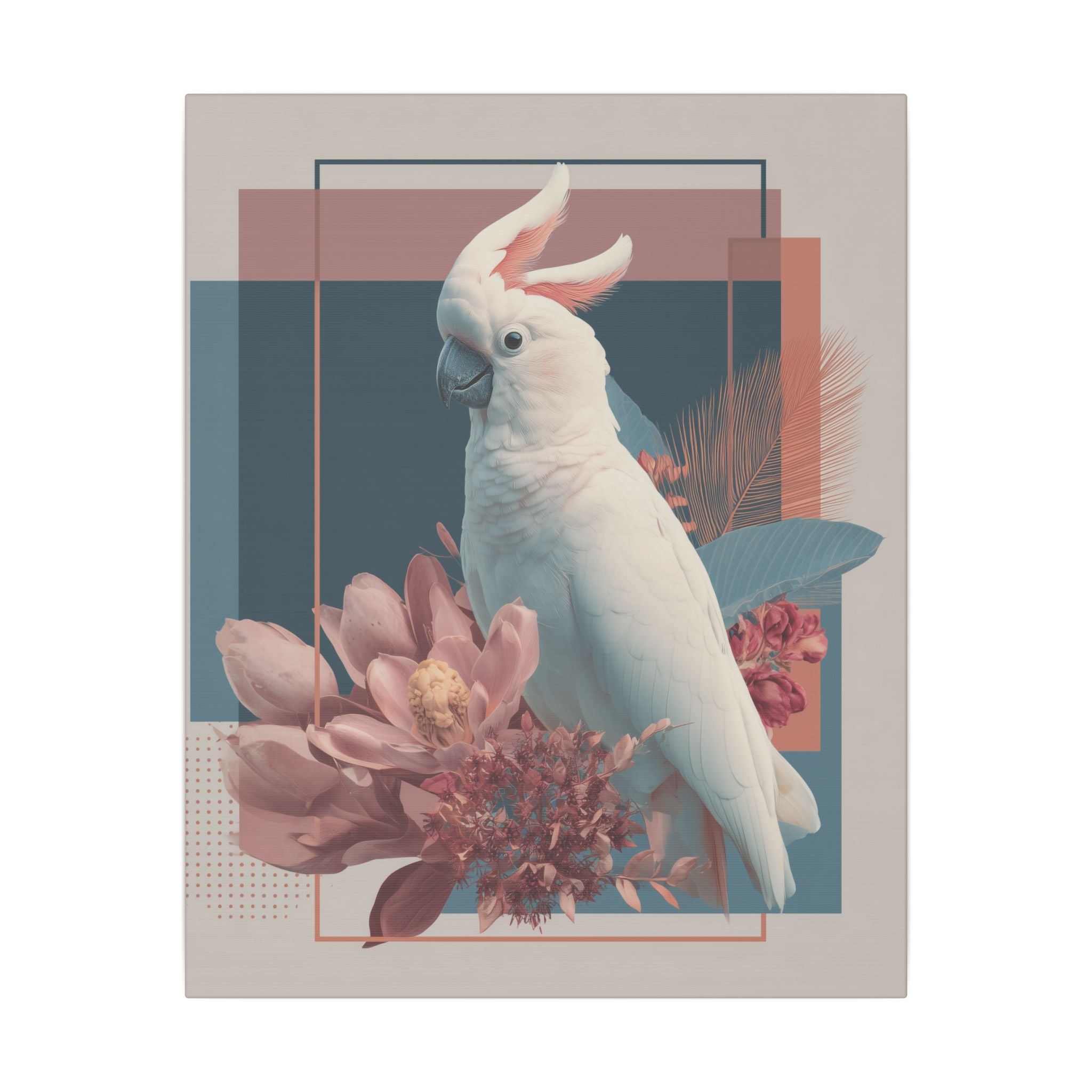 Cockatoo's Geometric Symphony: Digital Wildlife Art, Contemporary Botanical Design   |    Custom Orders Available