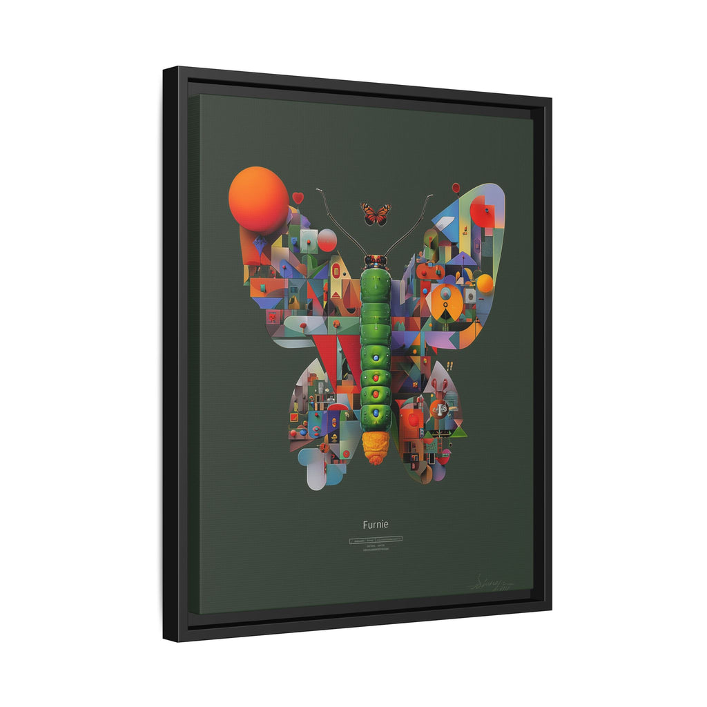 Geometric Metamorphosis Framed Print : Digital Cubist Butterfly, Urban Abstract Composition   |   Custom Orders Available