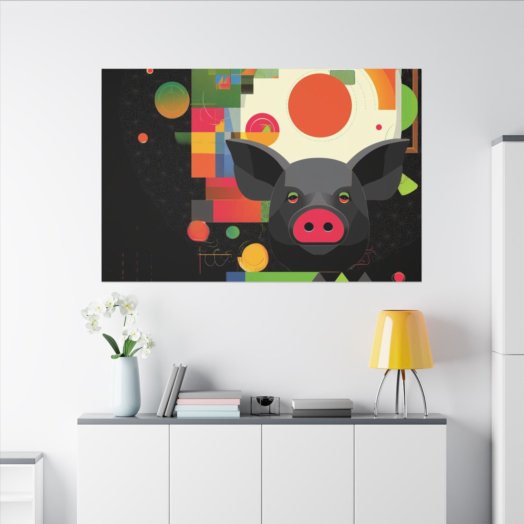 Geometric Pig Constellation: Abstract Digital Illustration, Modern Graphic Design Artwork   |    Custom Orders Available