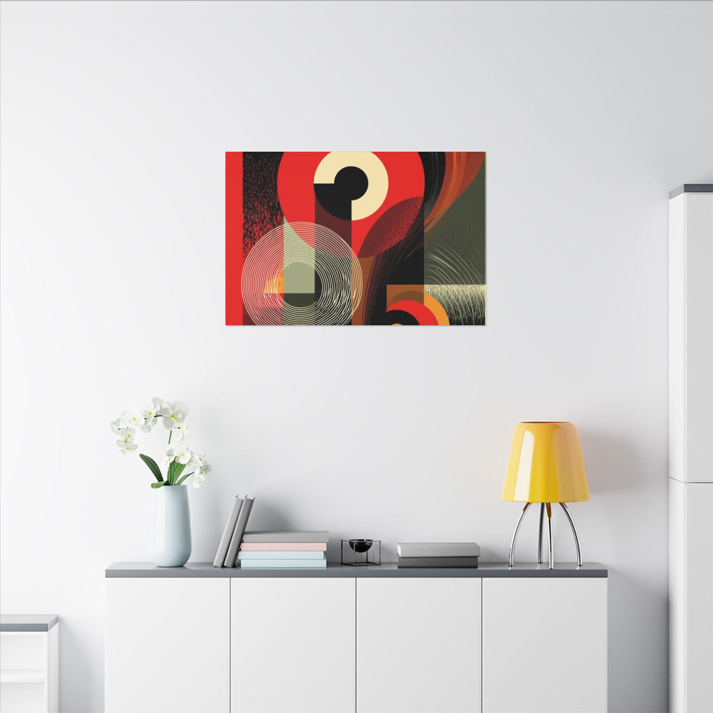 Geometric Convergence: Mid-Century Modern Abstract, Constructivist Design Principles, Bold Chromatic Composition   |   Custom Orders