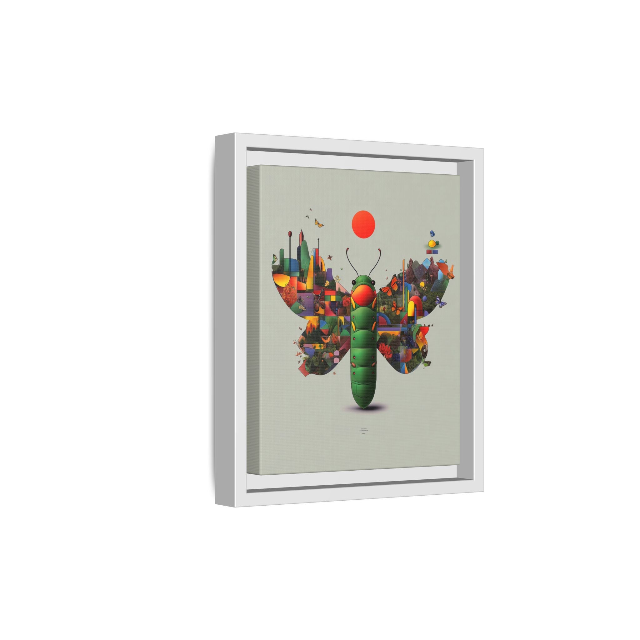 Geometric Chrysalis Framed Print : Butterfly Transformation, Digital Abstract Landscape Metaphor   |  Personalized & Custom Orders
