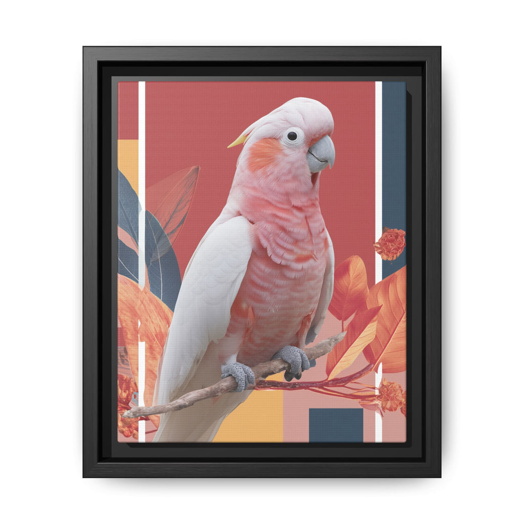 Framed Print: Cockatoo in Contemporary Geometric Style, Modern Avian Art Collection   |  Personalized & Custom Orders Available