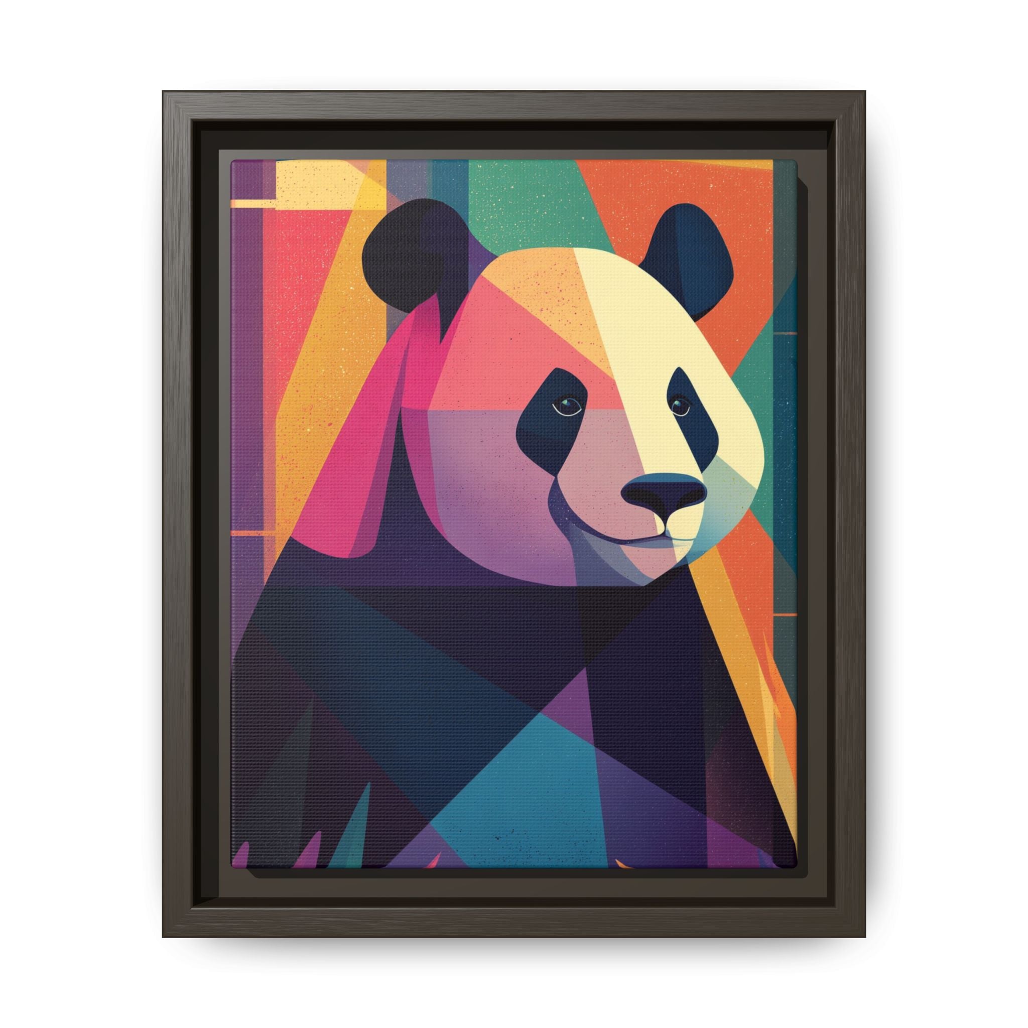 Geometric Panda Framed Print : Cubist Wildlife Portrait, Colorful Abstract Interpretation   |  Personalized & Custom Orders Available