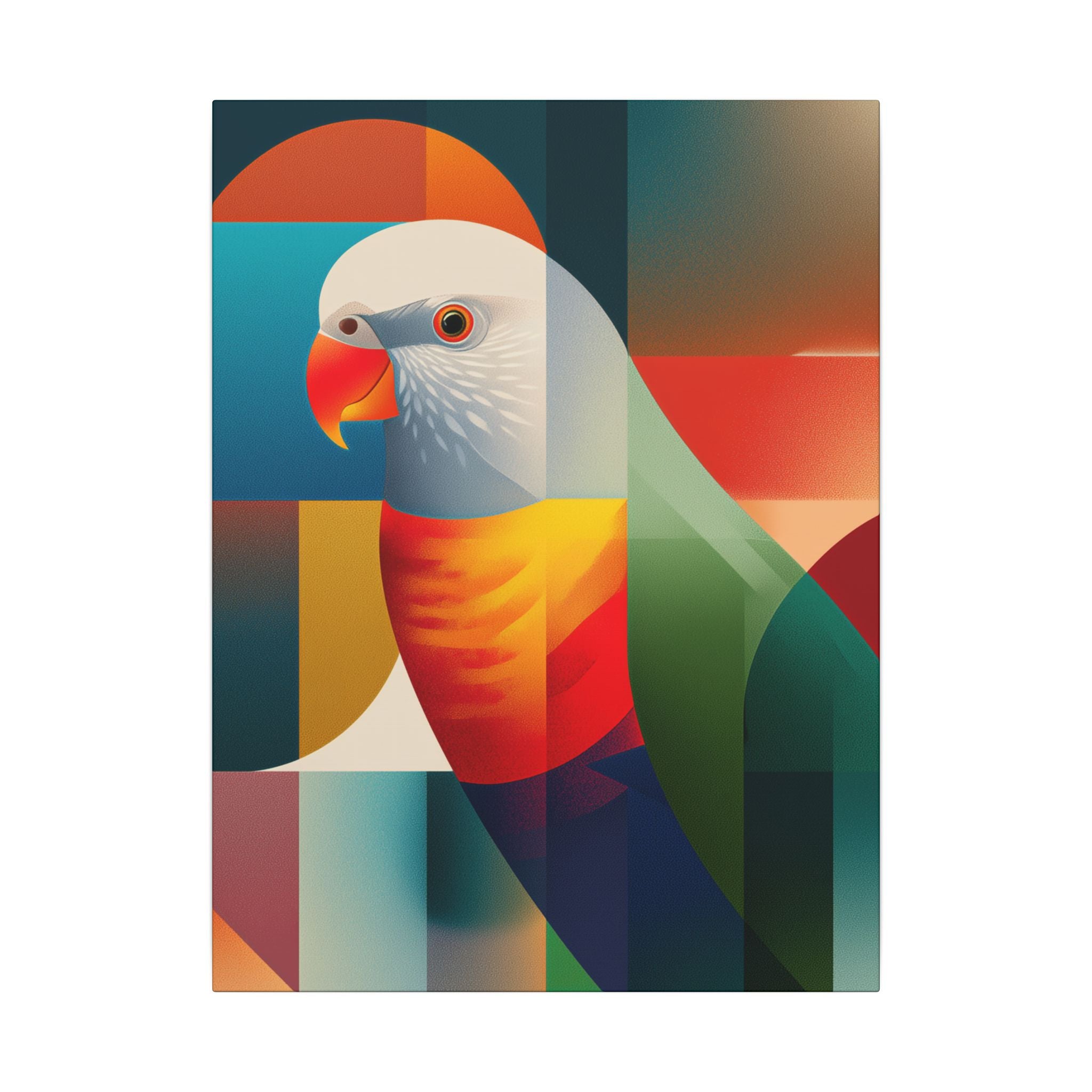 Prismatic Parrot: Cubist Geometry, Fragmented Nature   |    Custom Orders Available