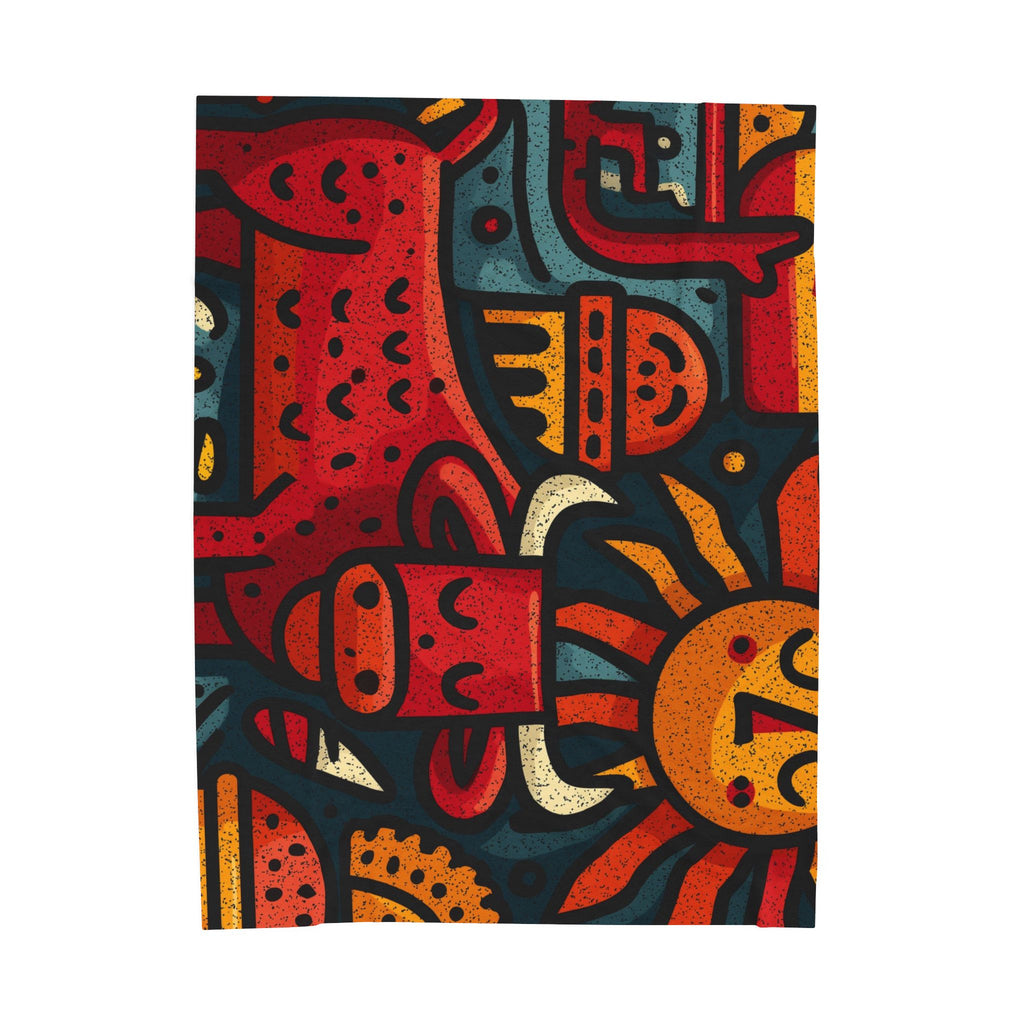 Solar Symphony Quilt Doona Duvet Cover : Geometric Folk Art Landscape, Spanish Design  |   Custom Orders Accepted