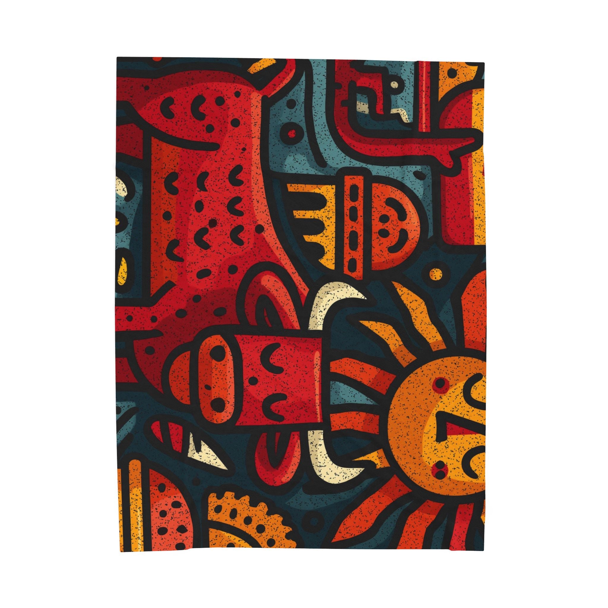 Solar Symphony Quilt Doona Duvet Cover : Geometric Folk Art Landscape, Spanish Design  |   Custom Orders Accepted