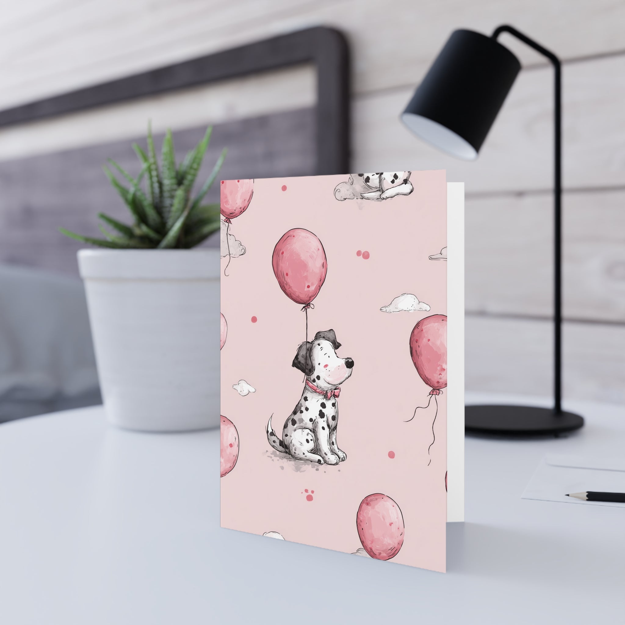 Baby Shower Greeting Cards — Cute Dog Design (Baby Girl)