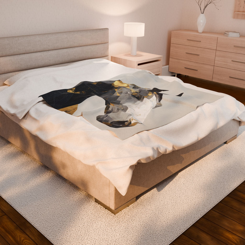 Geometric Equine Elegance: Cubist Horse Portrait, Angular Modern Art, Metallic Gold Contemporary Design   |  Personalized & Custom Orders