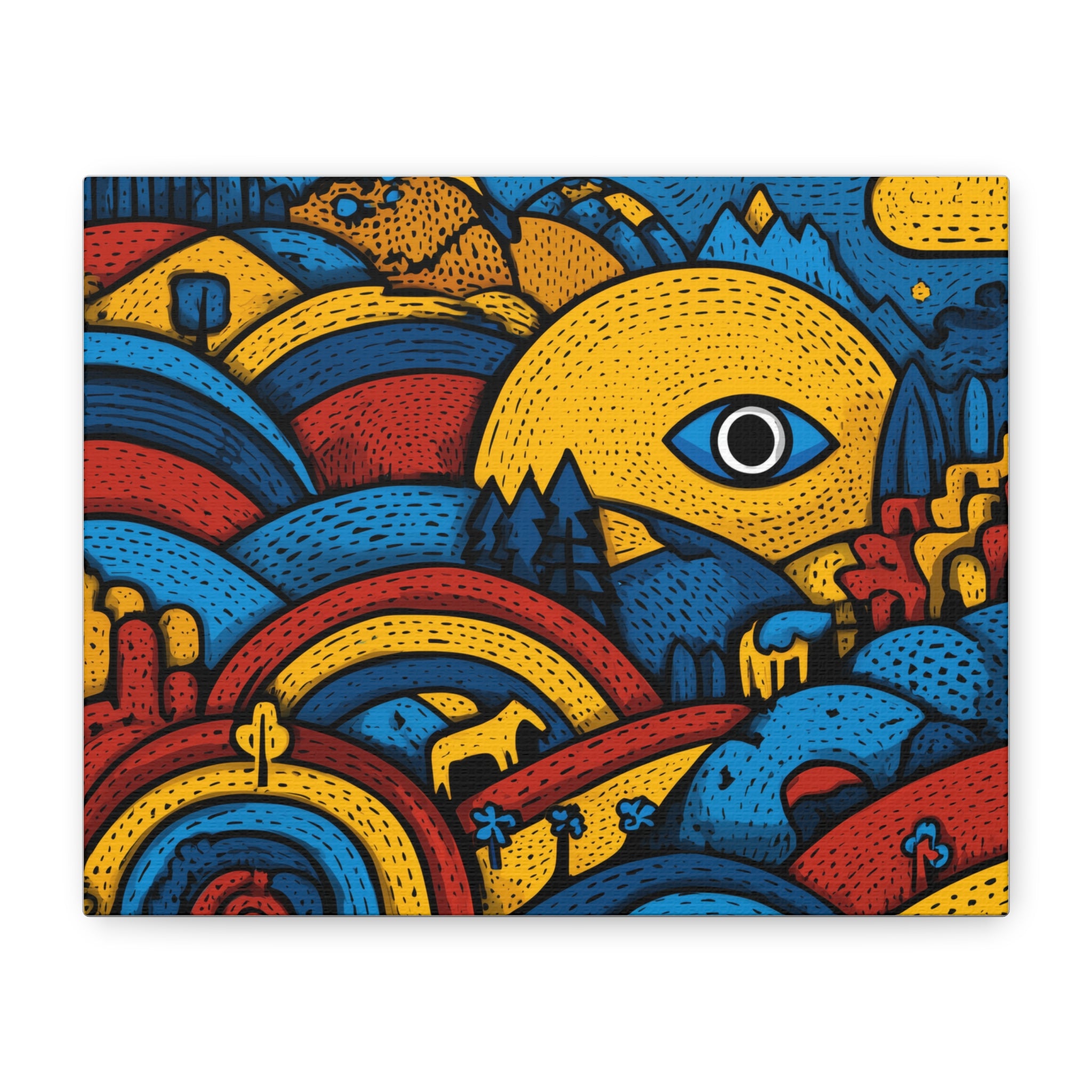 Colorful Landscape Canvas Artwork, Abstract Wall Decor, Home Wall Art, Boho Decor, Eye-catching Art for Living Room