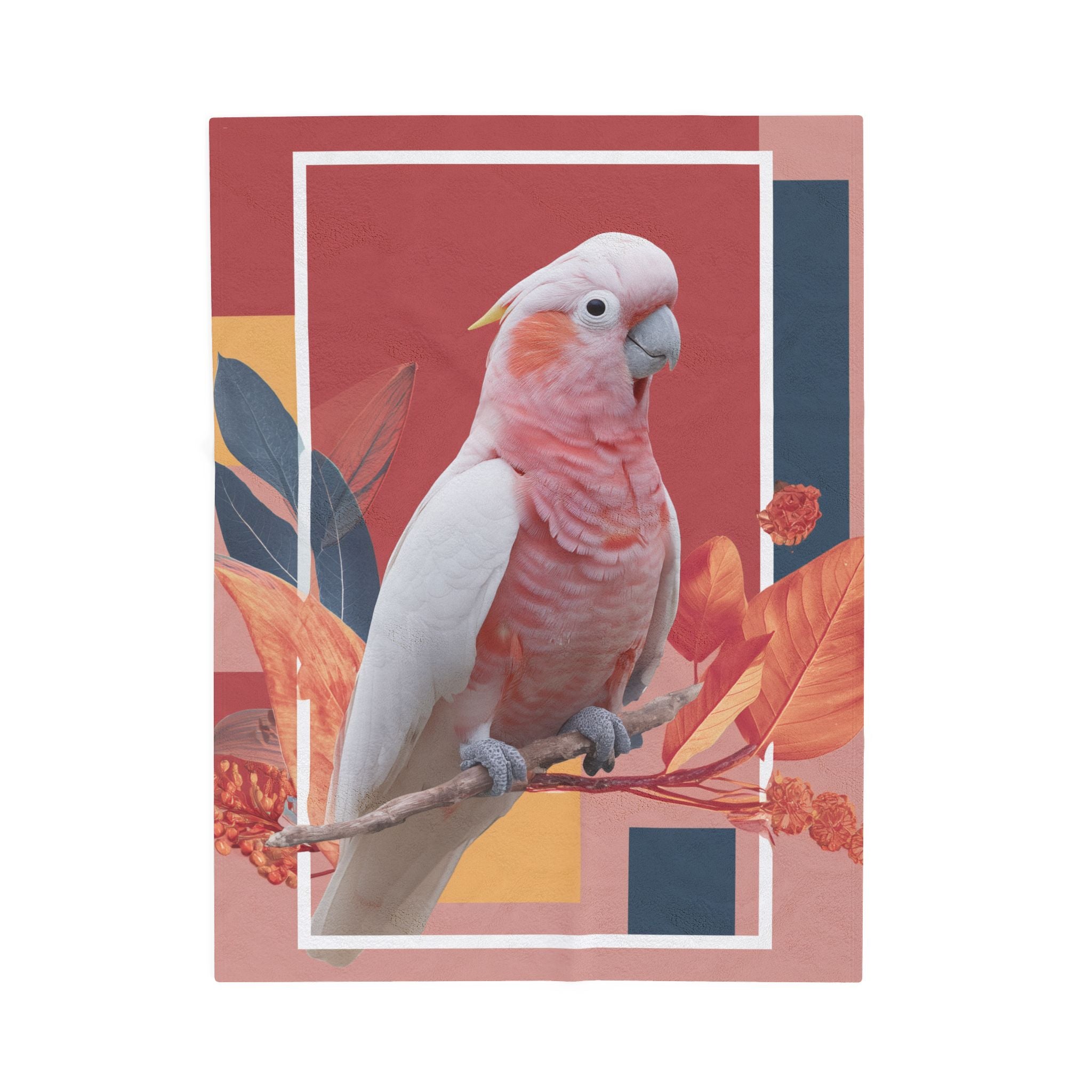 Cockatoo's Chromatic Perch: Geometric Nature Illustration, Art Deco Bird Portrait   |    Custom Orders Available