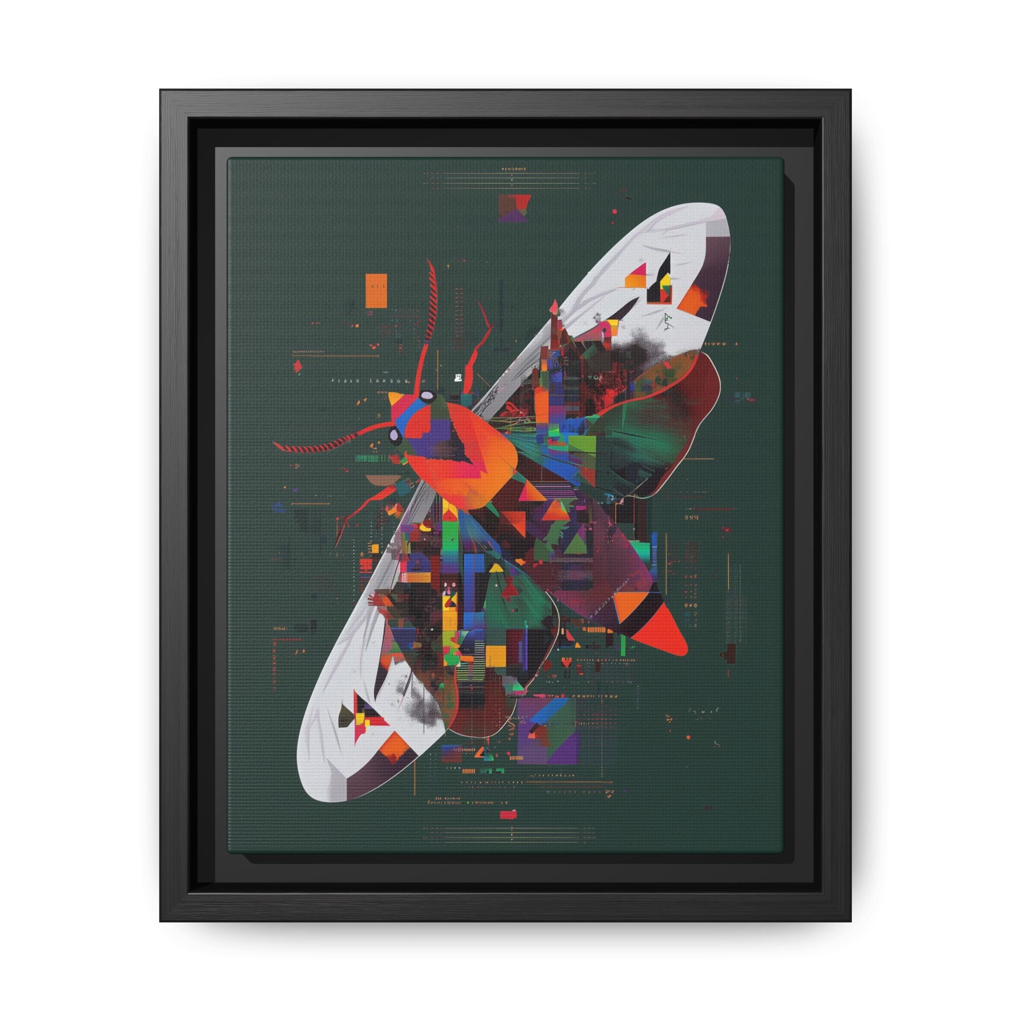 Digital Metamorphosis Framed Print : Geometric Butterfly Synthesis, Technological Nature Rendering   |   Custom Orders Available
