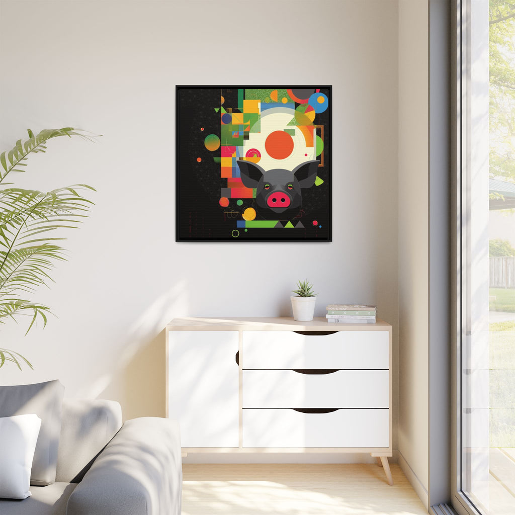 Prismatic Pig: Geometric Abstract Design, Digital Graphic Art Illustration   |    Custom Orders Available