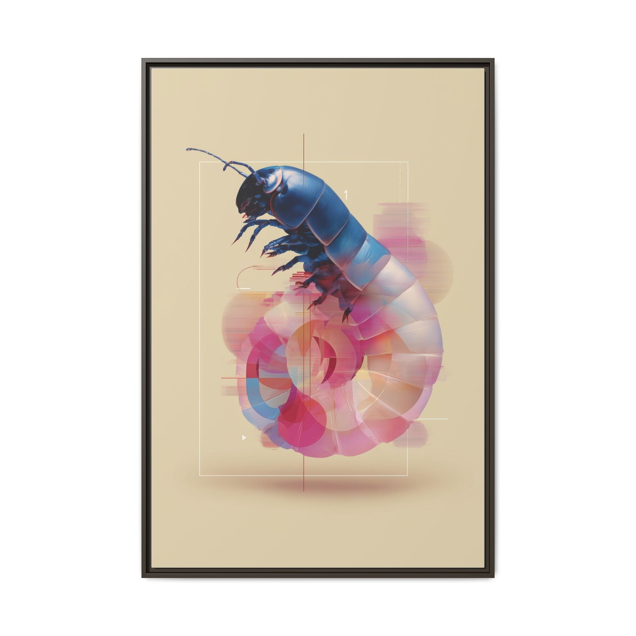Exoskeleton Enigma: Digital Glitch Isopod, Metallic Crustacean Portrait   |  Personalized & Custom Orders Available