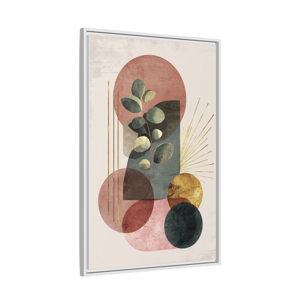 Botanical Geometric Symphony: Eucalyptus Harmony, Metallic Intersections, Modern Earth Tones   |   Custom Orders Accepted