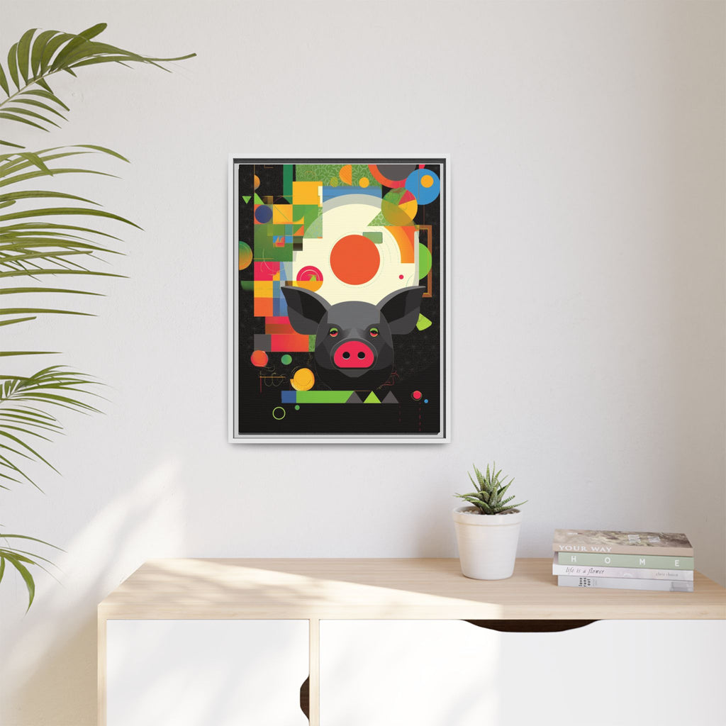 Prismatic Pig: Geometric Abstract Design, Digital Graphic Art Illustration   |    Custom Orders Available