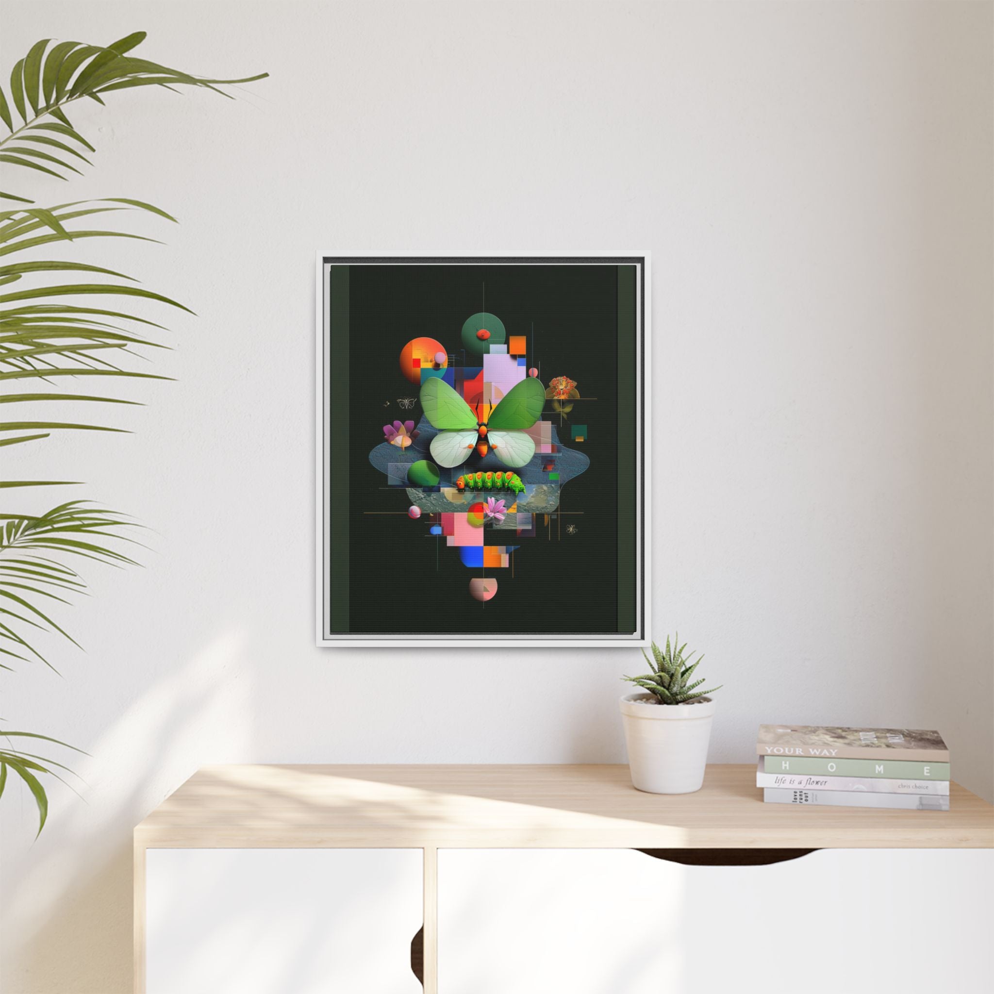 Metamorphosis Geometry Framed Print : Digital Nature Synthesis, Butterfly Abstraction   |  Personalized & Custom Orders Available