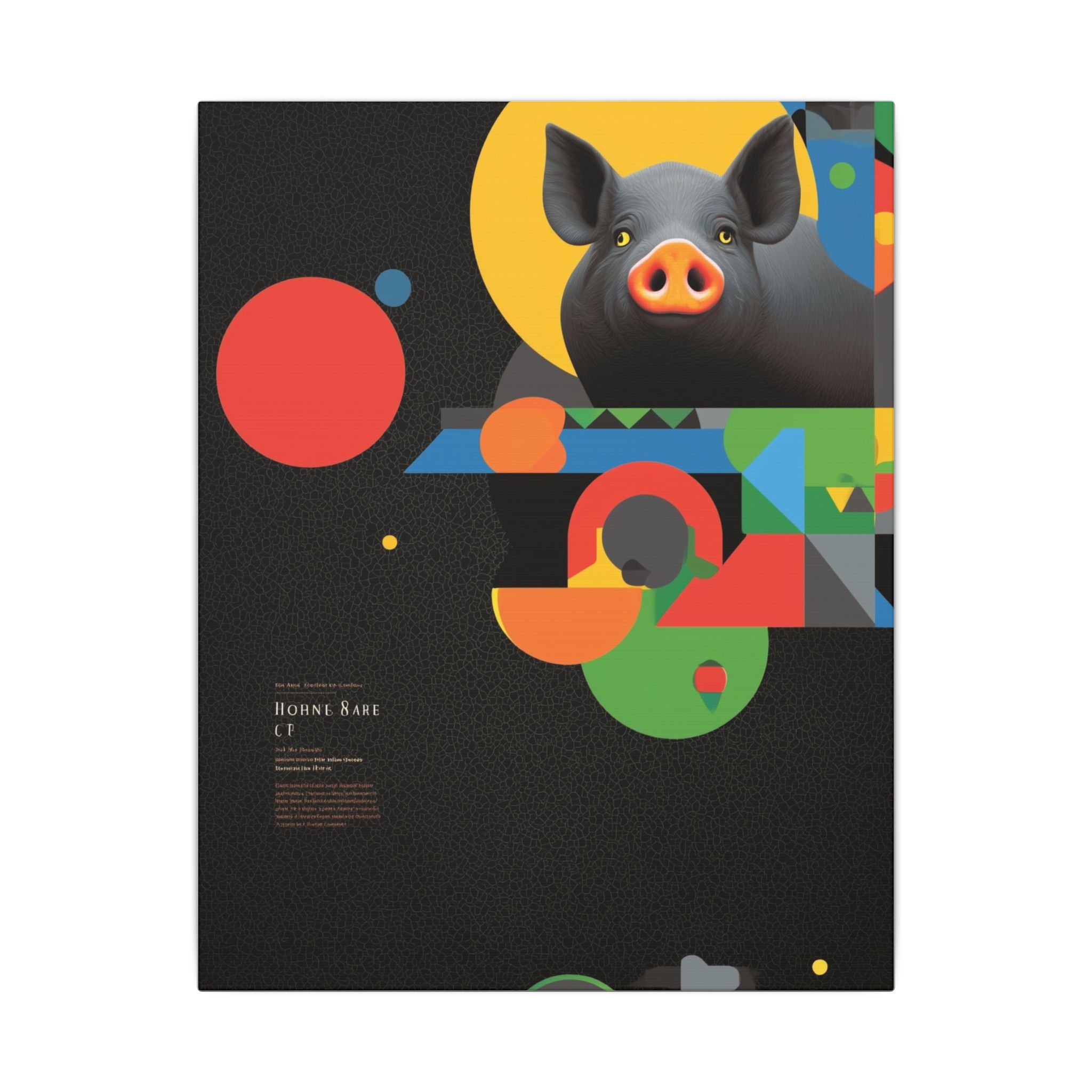 Geometric Pig Odyssey: Abstract Graphic Design Poster, Avant-Garde Animal Art   |    Custom Orders Available