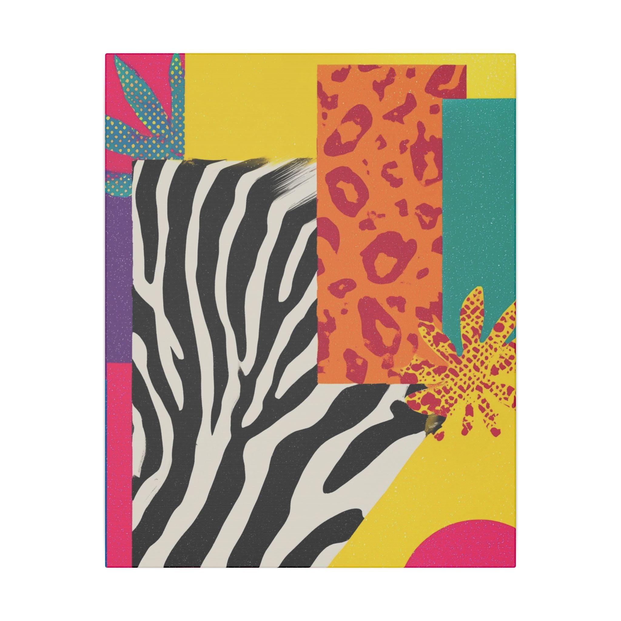 Copy of Pop Geometry: Zebra Leopard Fusion, Geometric Color Block, Modern Abstract Design   |   Custom Orders Accepted