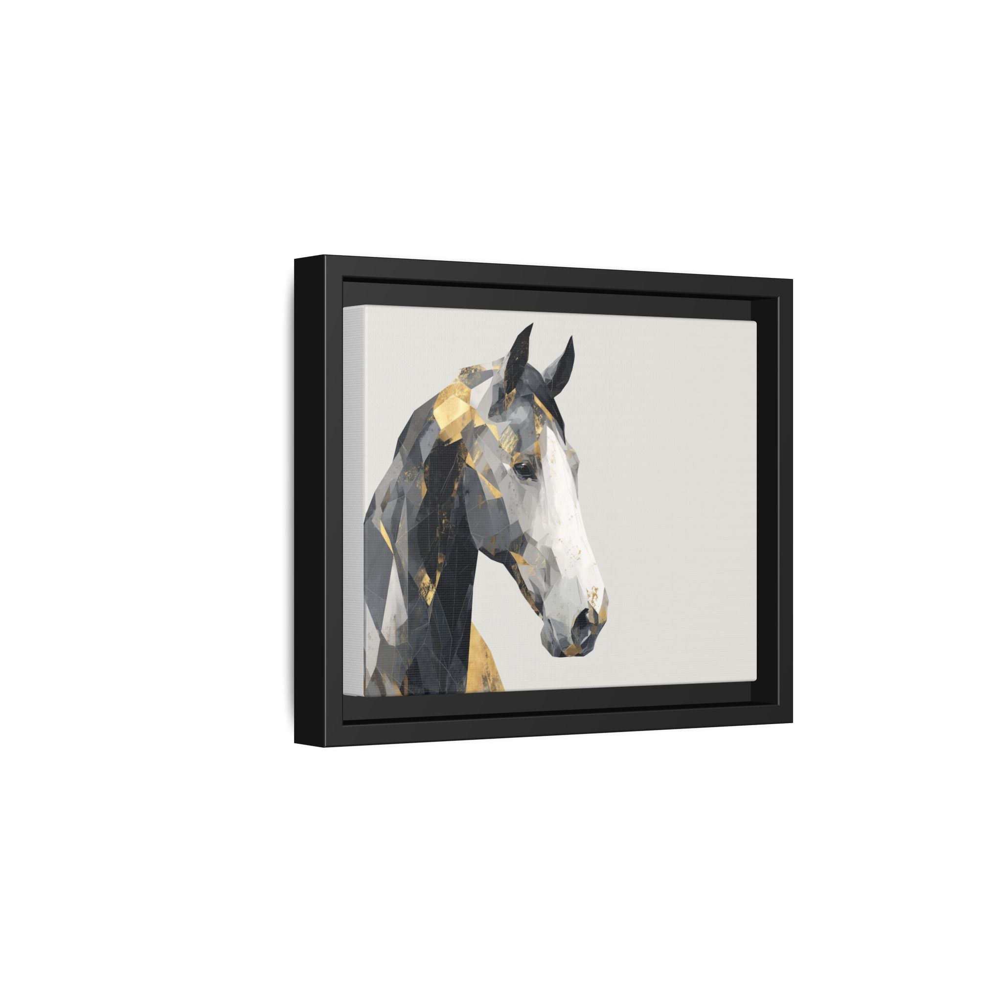 Geometric Stallion: Cubist Equine Art, Modern Metallic Polygonal Design   |  Personalized & Custom Orders Available