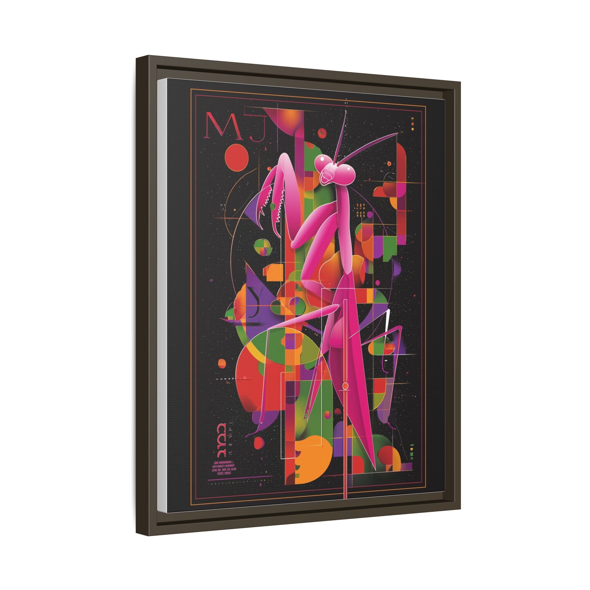 Geometric Mantis Framed Print : Starry Night Abstract, Graphic Design Poster   |  Personalized & Custom Orders Available