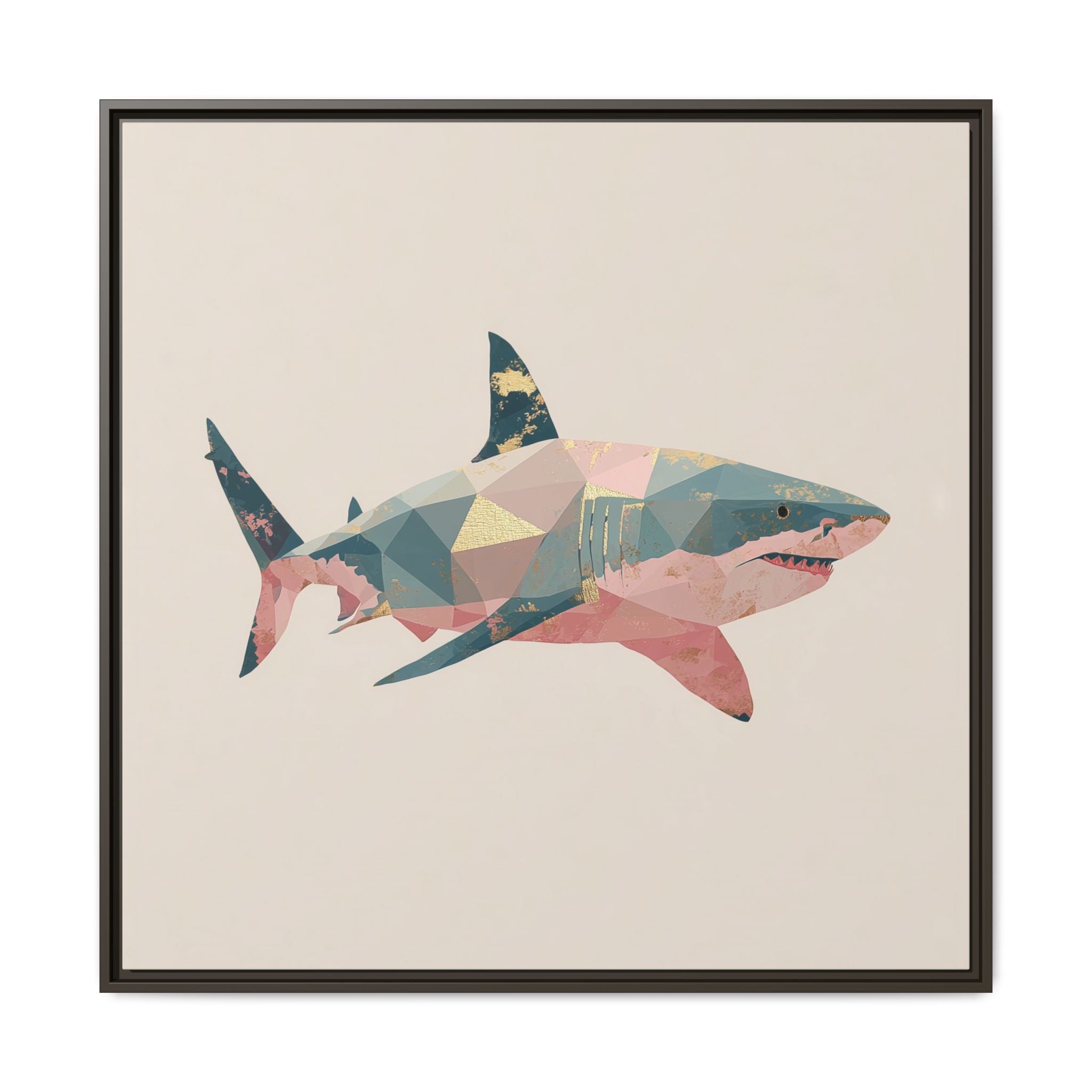 Geometric Shark Spectrum: Polygonal Marine Predator, Abstract Metallic Design   |  Personalized & Custom Orders Available
