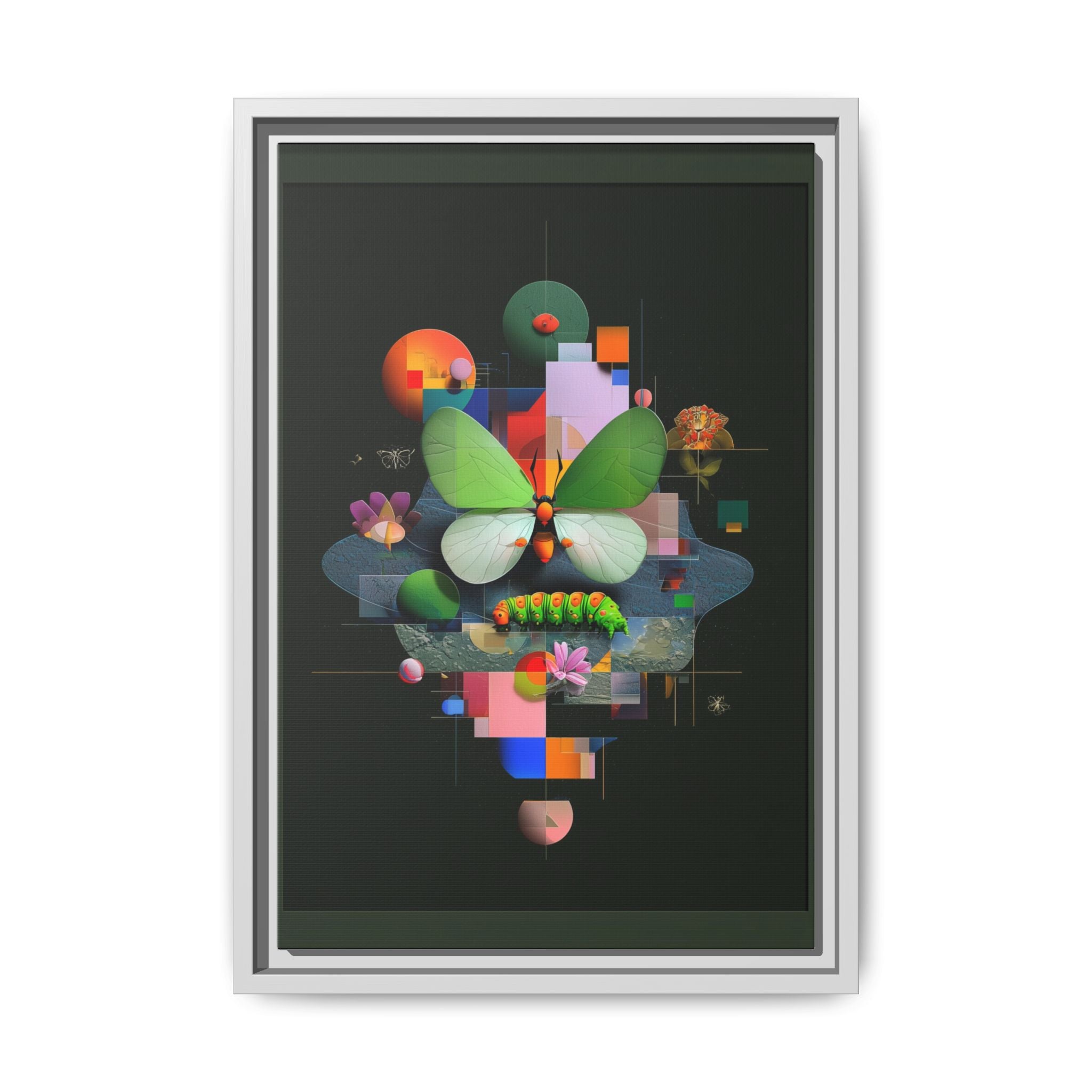 Metamorphosis Geometry Framed Print : Digital Nature Synthesis, Butterfly Abstraction   |  Personalized & Custom Orders Available